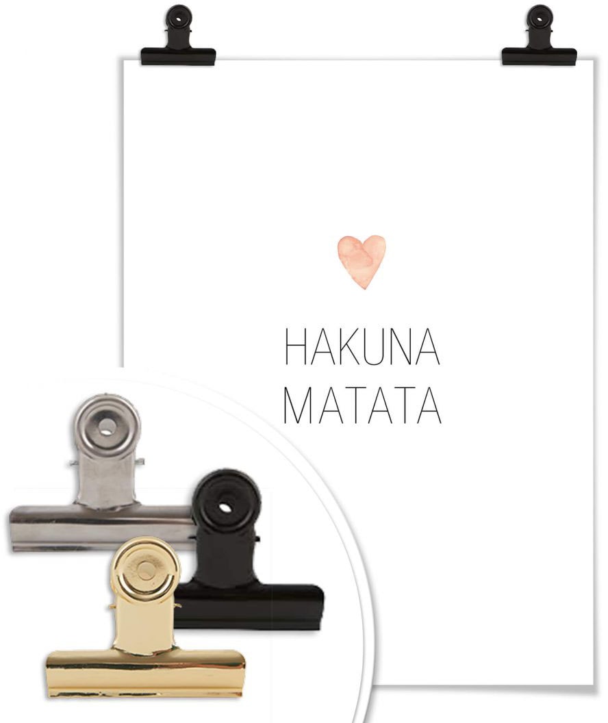 Wall-Art Poster »Herz Schriftzug Hakuna Matata«, Schriftzug, (1 St.), Poster,  Wandbild, Bild, Wandposter bei OTTO