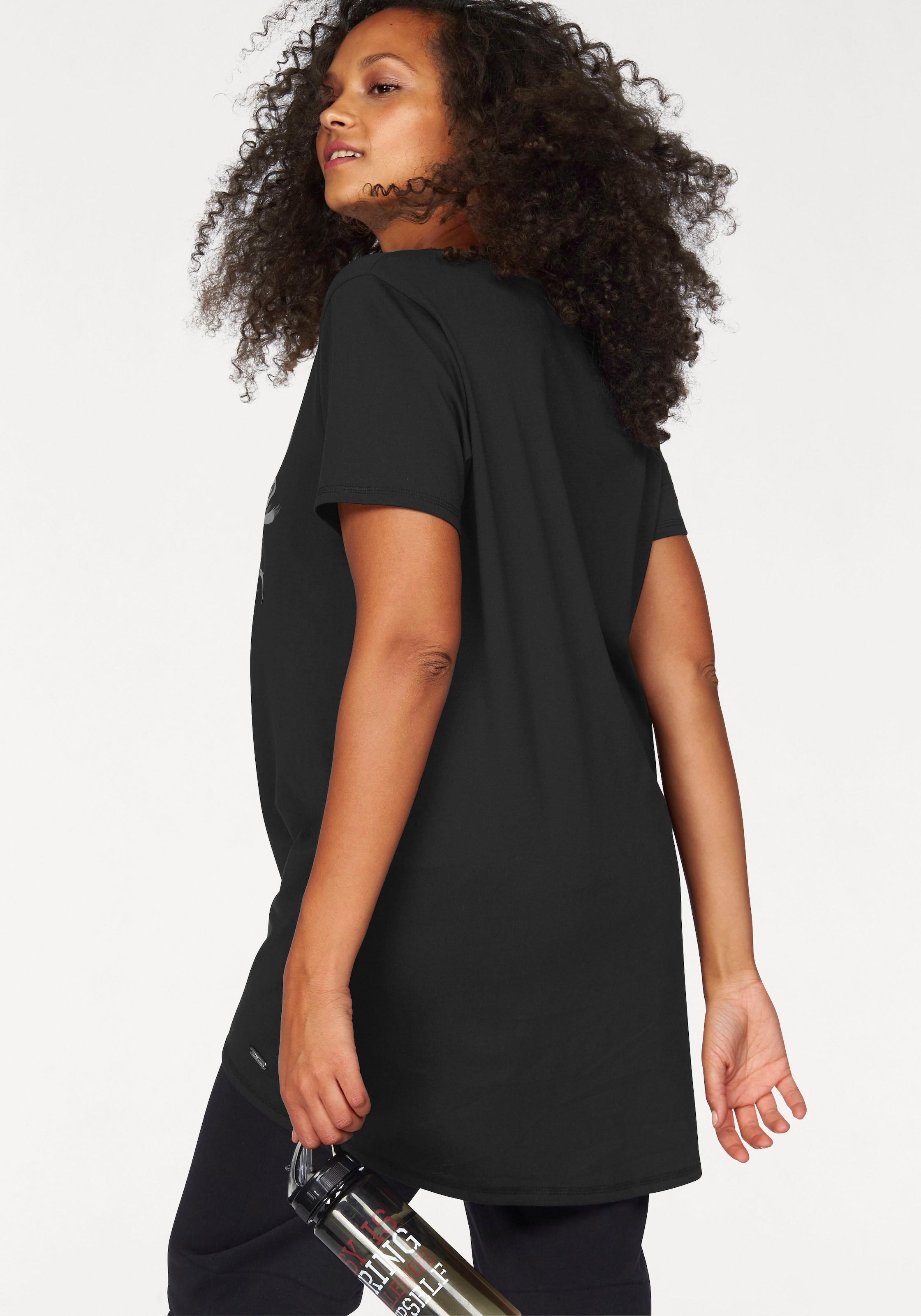 Venice Beach Longshirt, Langarm, lockere Passform, mit Logodruck, herzförmiger Ausschnitt
