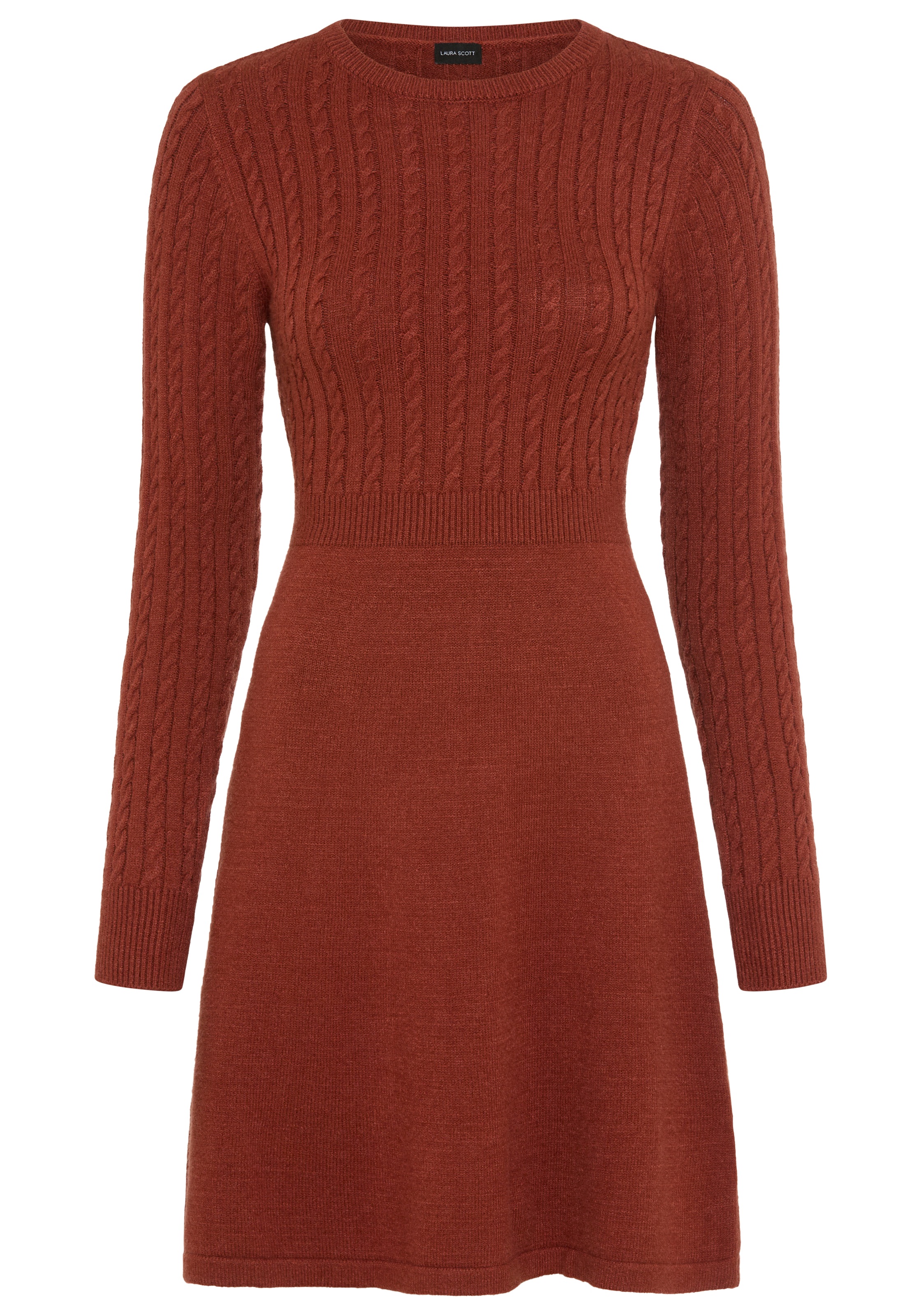 Laura Scott Strickkleid »aus Viskosemischung« mit Zopfstrick-Muster