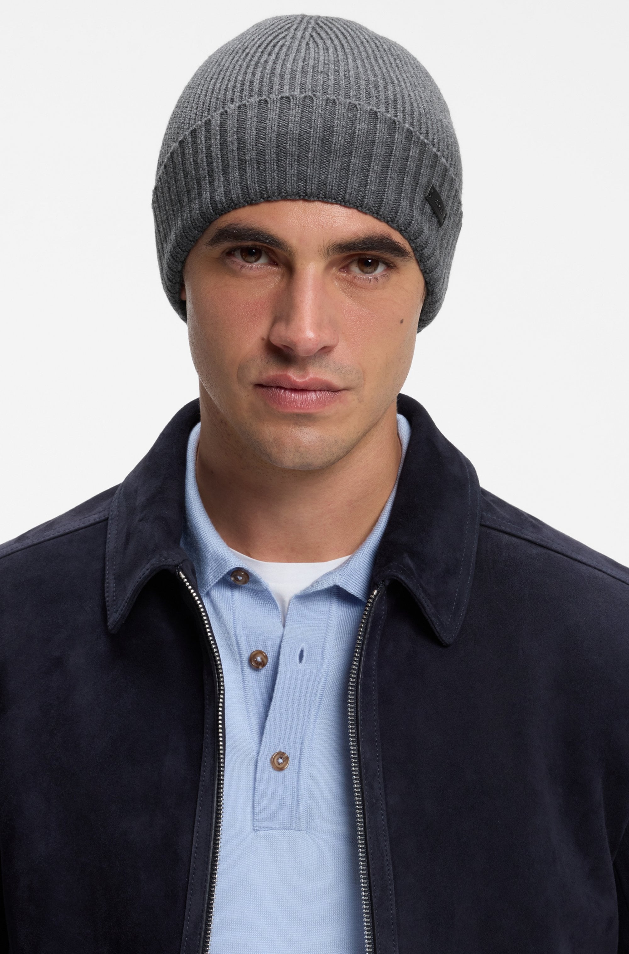 BOSS Beanie »Fati« aus Wolle in Rippenstrick, unisex