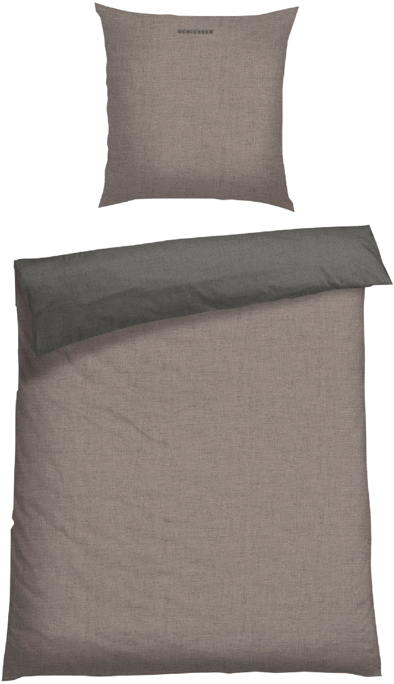 Schiesser Wendebettwäsche »Doubleface aus weicher Baumwolle mit edlem Melangeeffekt« 2 Stk. tlg. ab Größe 135x200 cm erhältlich, Made in Green