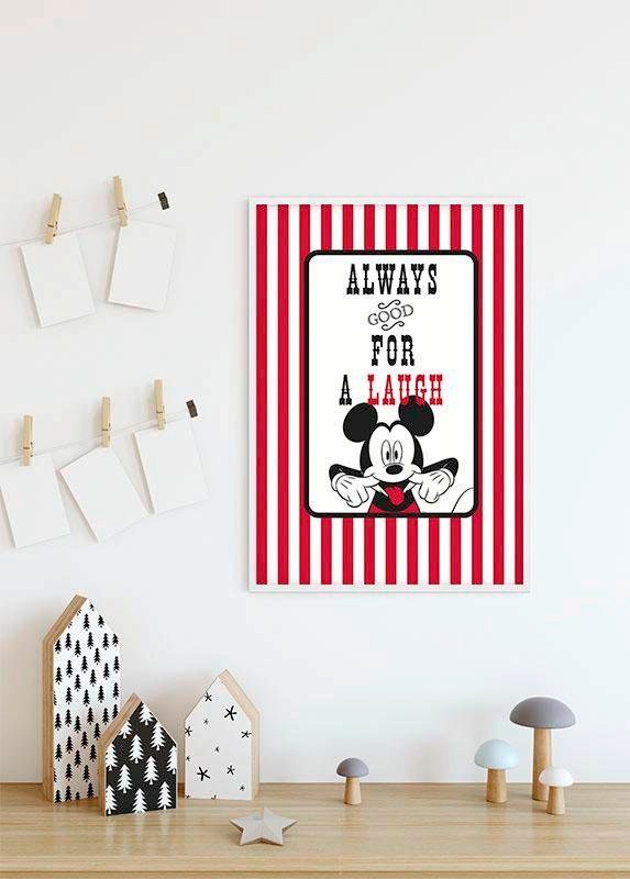 Komar Bild »Mickey Mouse Laugh«, Disney, (1 St.), Wandbild zur Dekoration im Kinderzimmer - ohne Rahmen