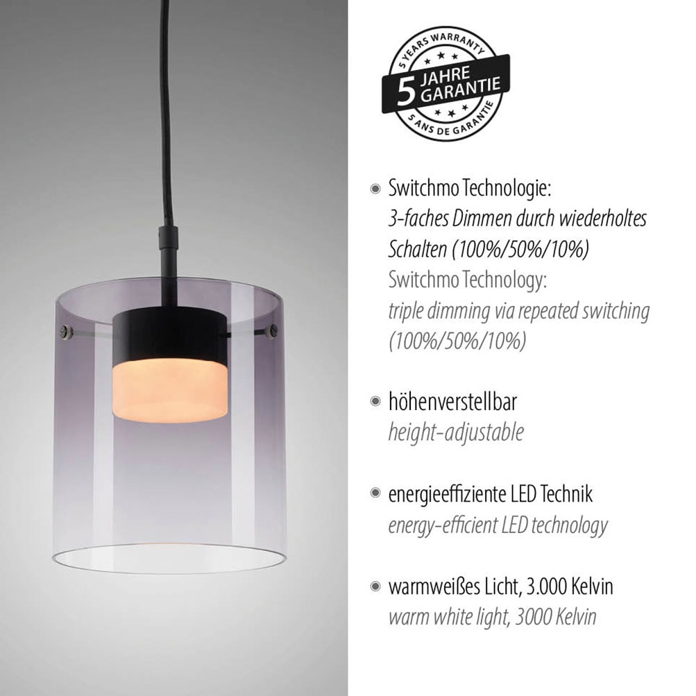 JUST LIGHT LED Deckenleuchte »ELIO« LED-Board 1 Stk. Warmweiß 3-Stufen Dimmer, Switchmo