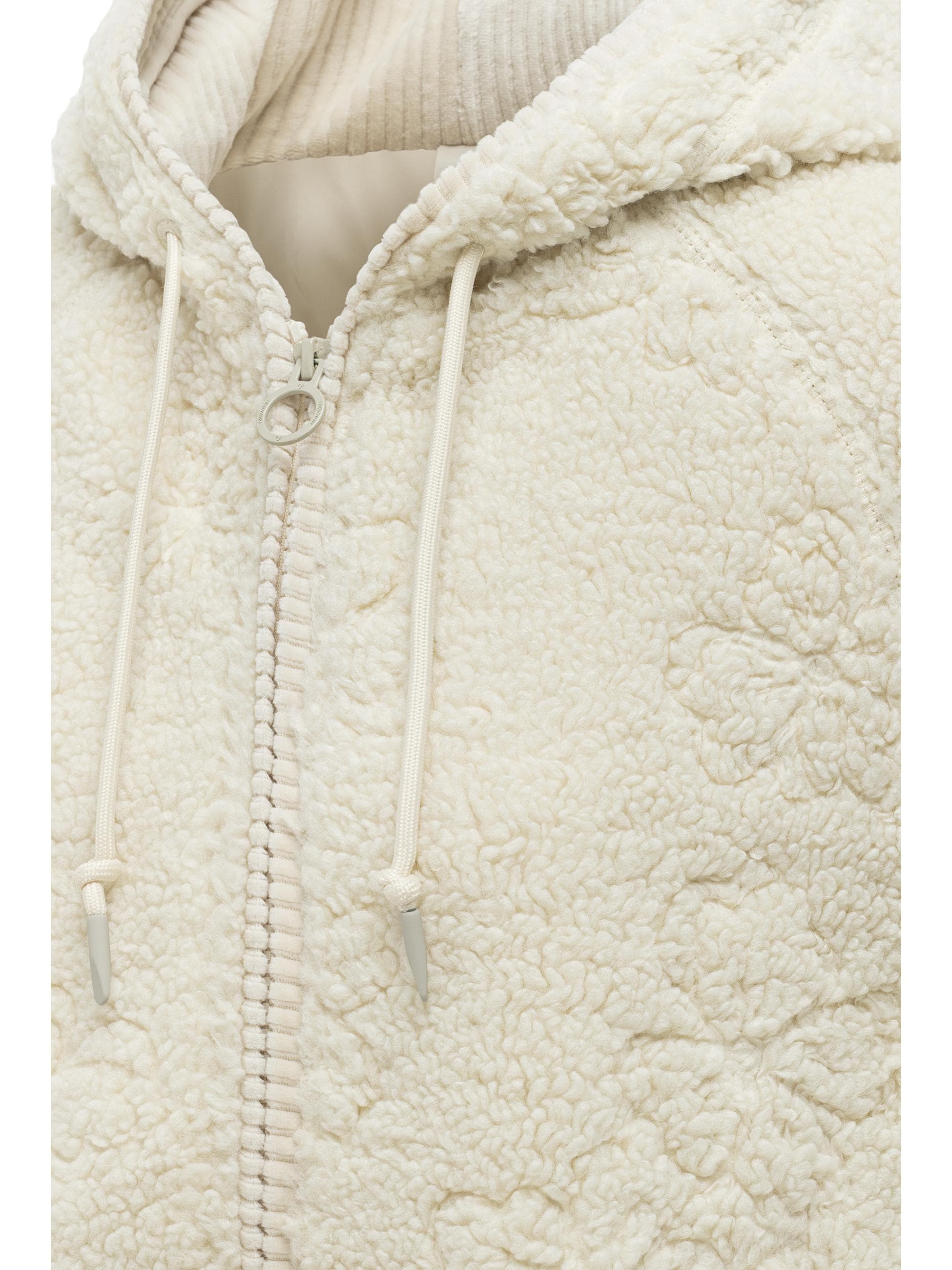 Ragwear Plüschjacke »Plüschjacke Taliana Emboss Y« mit Kapuze Leichte Teddyjacke mit verstellbarer Kapuze, winddicht