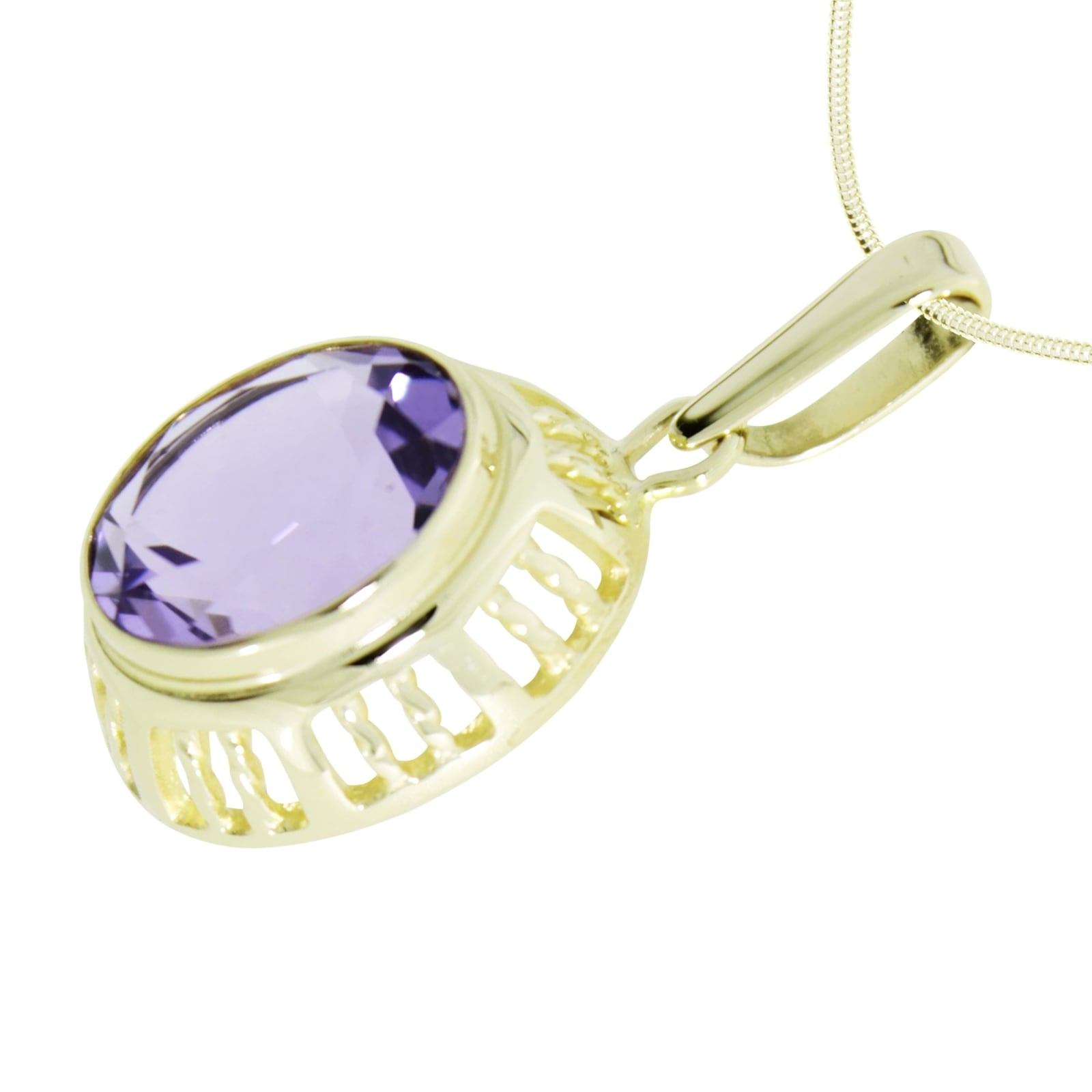OSTSEE-SCHMUCK Kette und Anhänger Set »- Erna - Gold 333/000 - Amethyst«