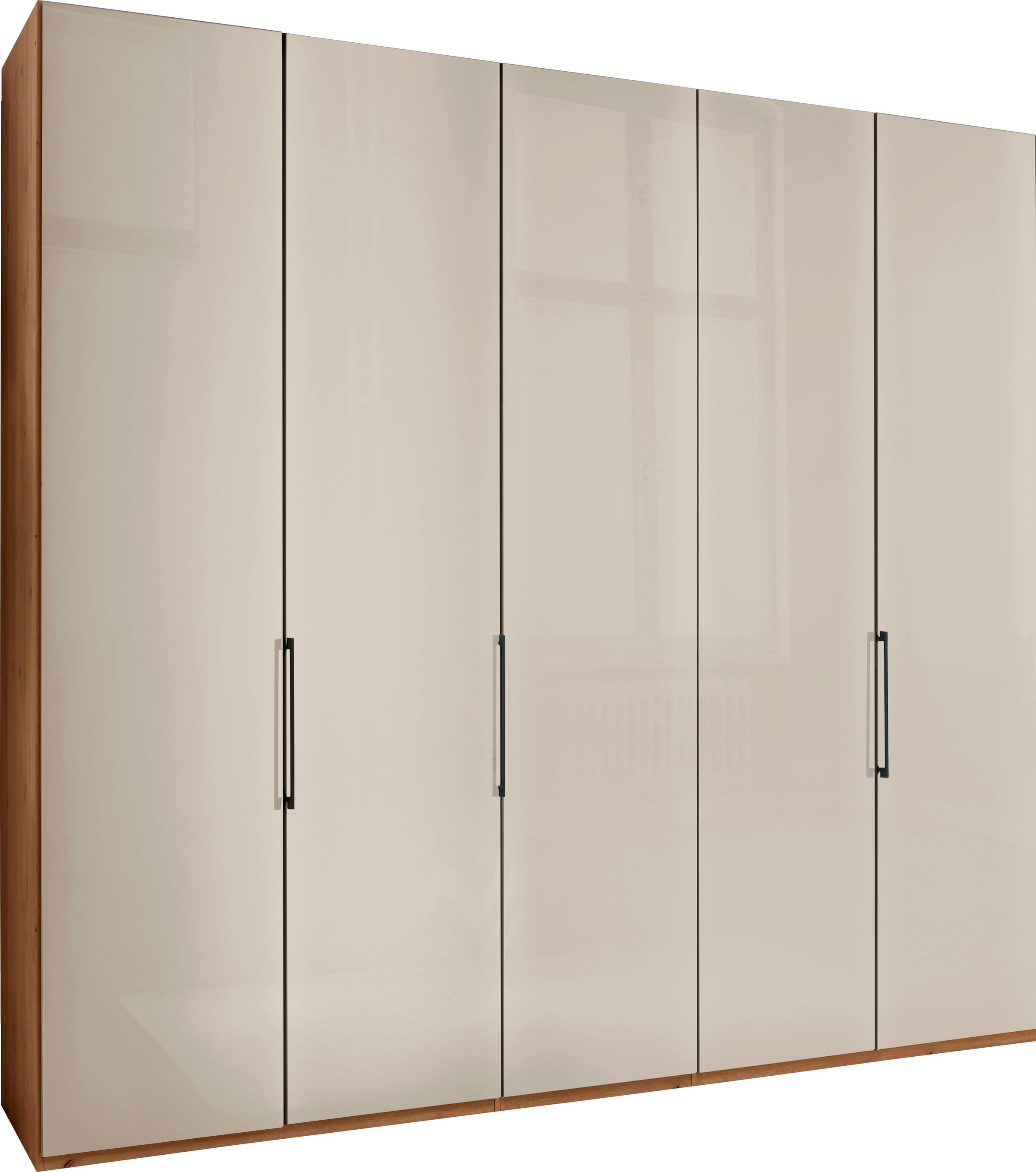 WIEMANN Drehtürenschrank »Monaco, Kleiderschrank, Schrank, Wäscheschrank, mit edler Glasfront« 2 Breiten, 2 Höhen 216/236 cm auswählbar, MADE IN GERMANY,  hochwertigen Beschläge inkl. Türdämpfung, variable Inneneinteilung