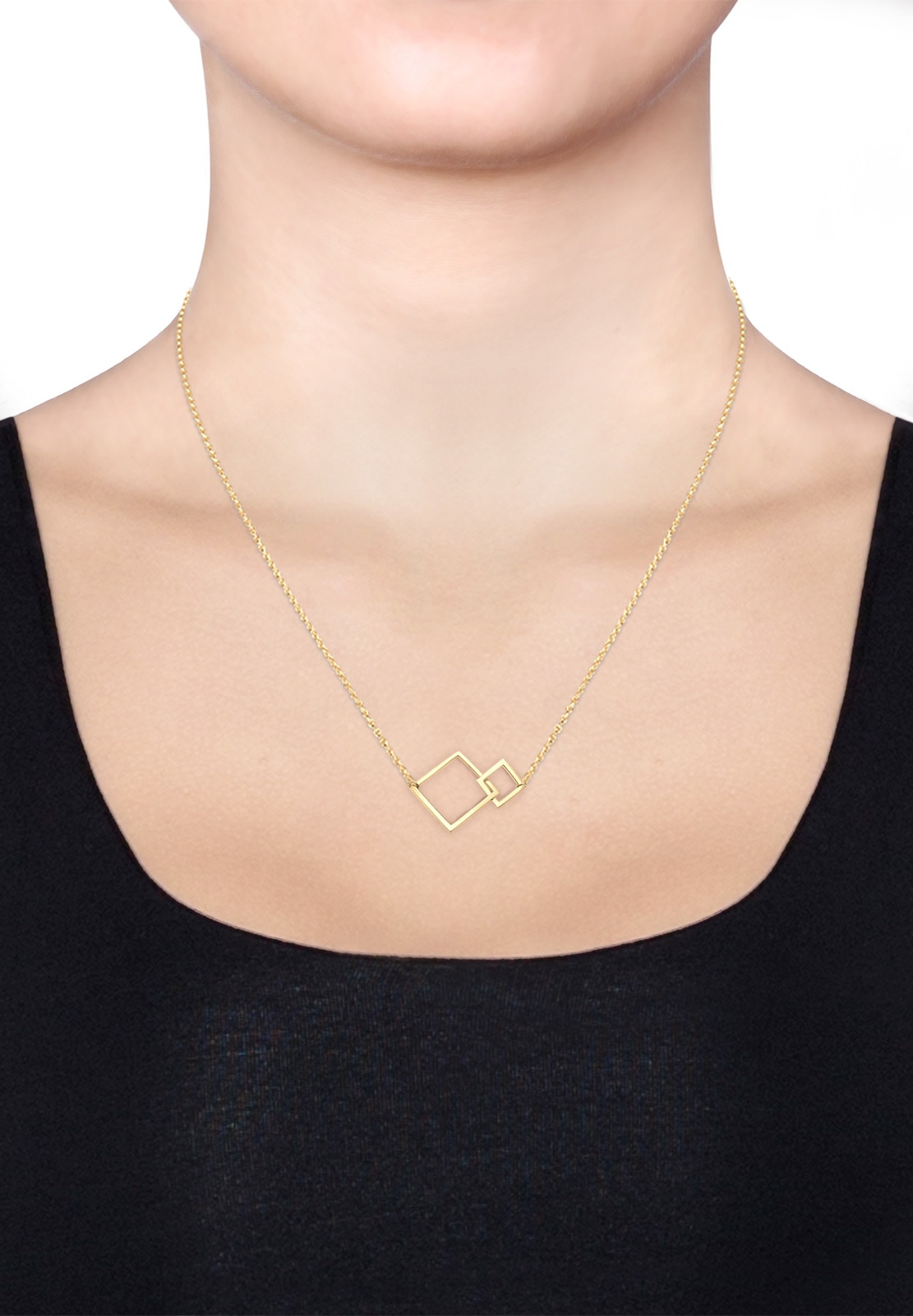 Elli Kette mit Anhänger »Halskette Anhänger Quadrat 925 Sterling Silber«