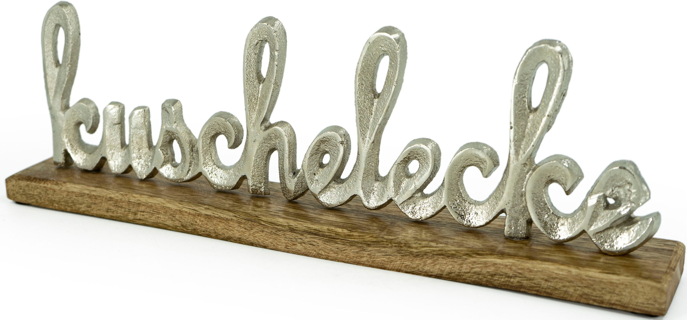 NOOR LIVING Deko-Schriftzug »Kuschelecke«, aus Holz und Aluminium