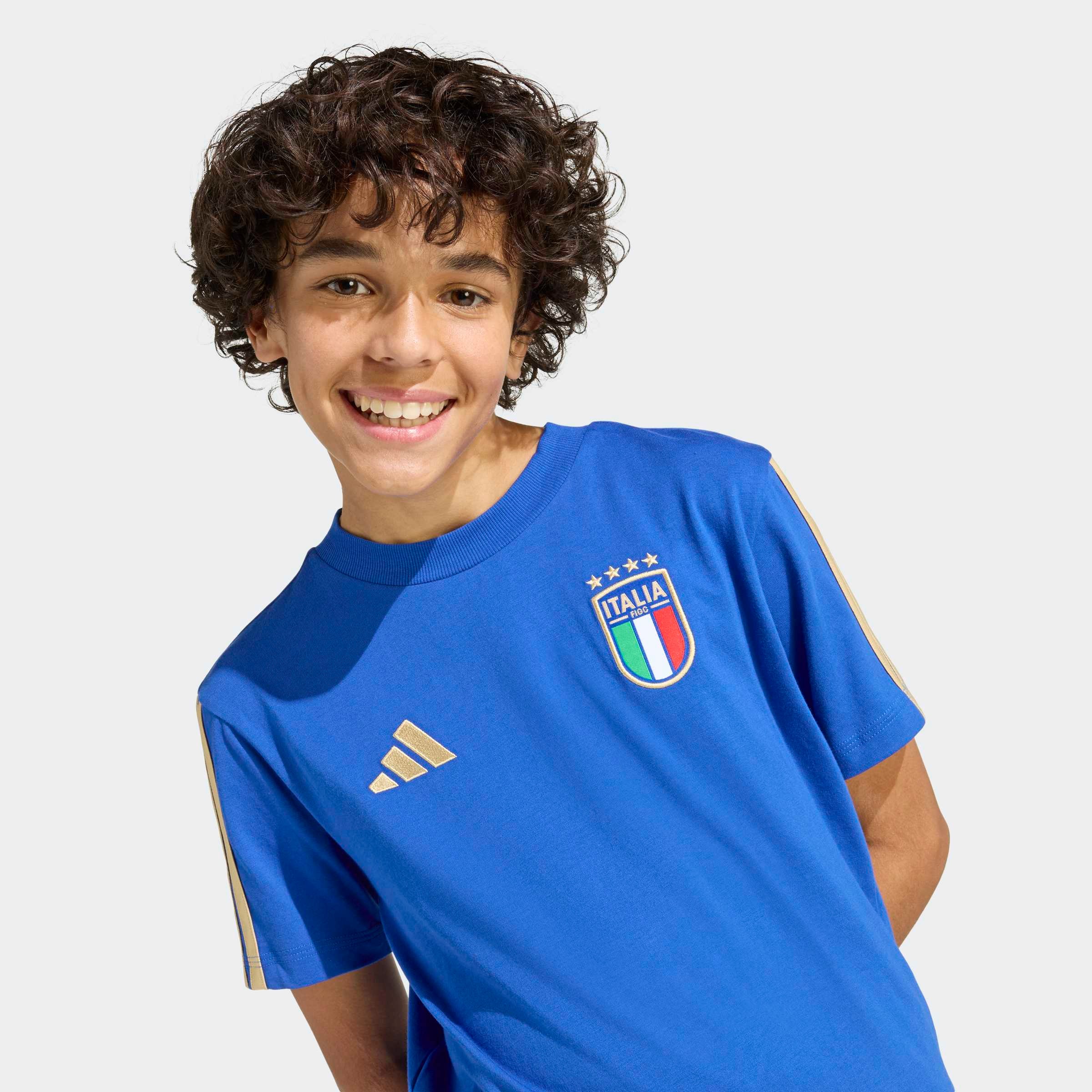 adidas Performance T-Shirt »FIGC KIDS TEE« für Kinder, mit Rundhalsausschnitt, fußball-inspiriertes Design