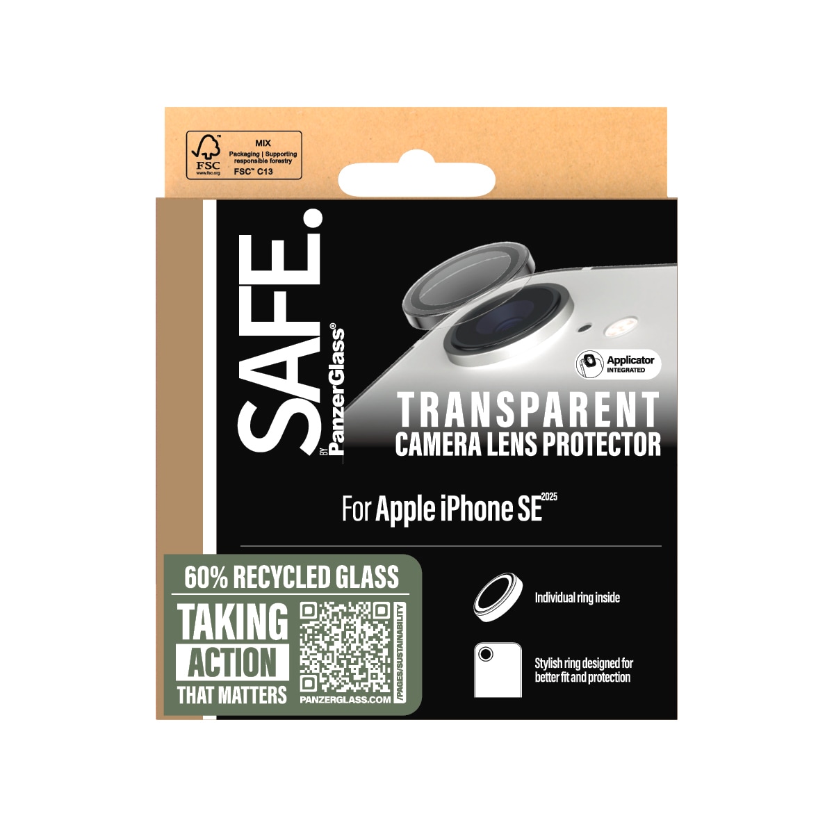 SAFE by PanzerGlass Kameraschutzglas »Camera Lens Protection«, für Apple iPhone 16e, Kameraschutz, Schutzfolie, Linsenschutz, kratz- & stoßfest