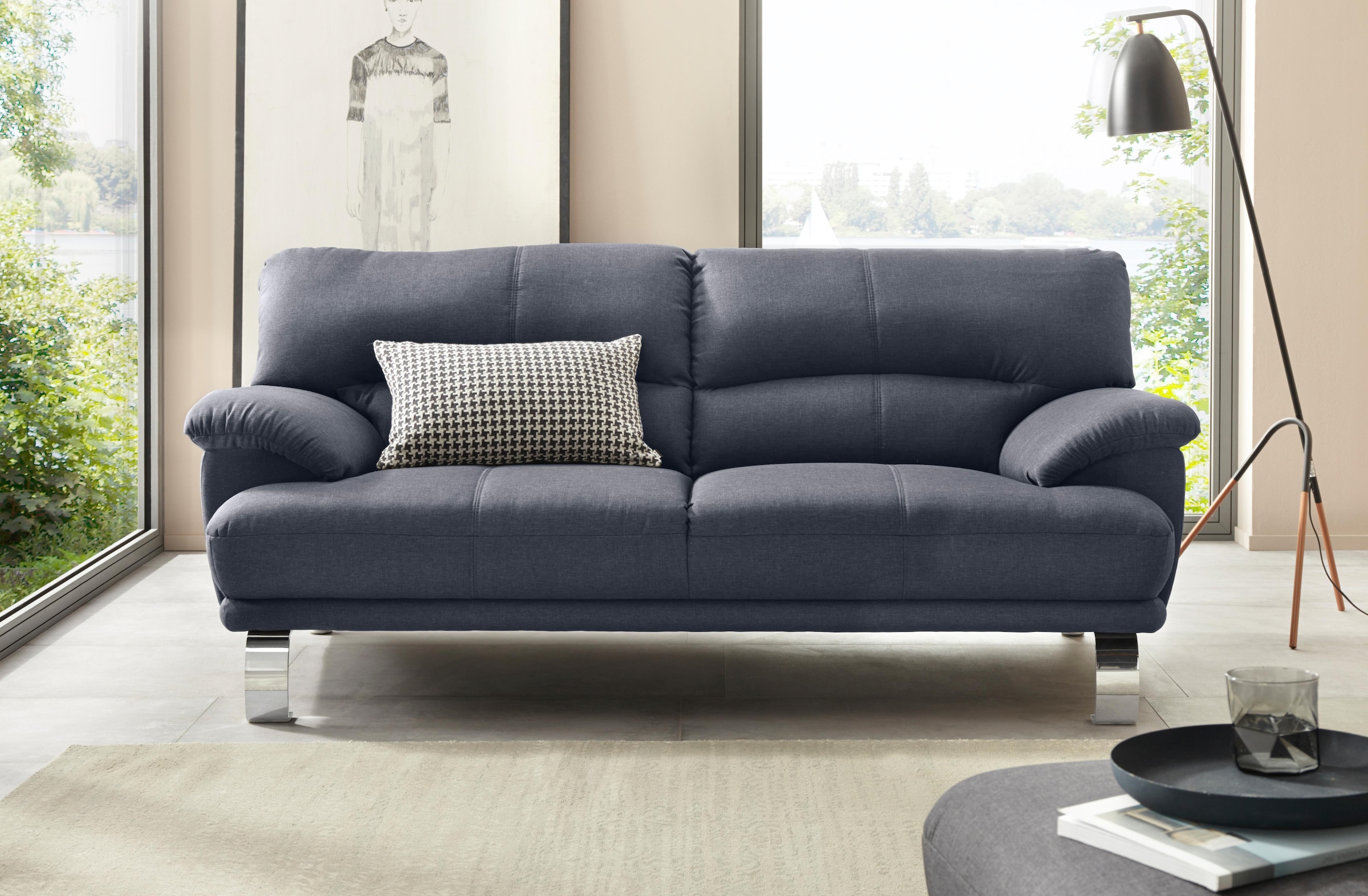 TRENDMANUFAKTUR 3-Sitzer »Cecilia II, mit italienischem Design, tollen Details«, mit tollem Sitzkomfort und Designfuß
