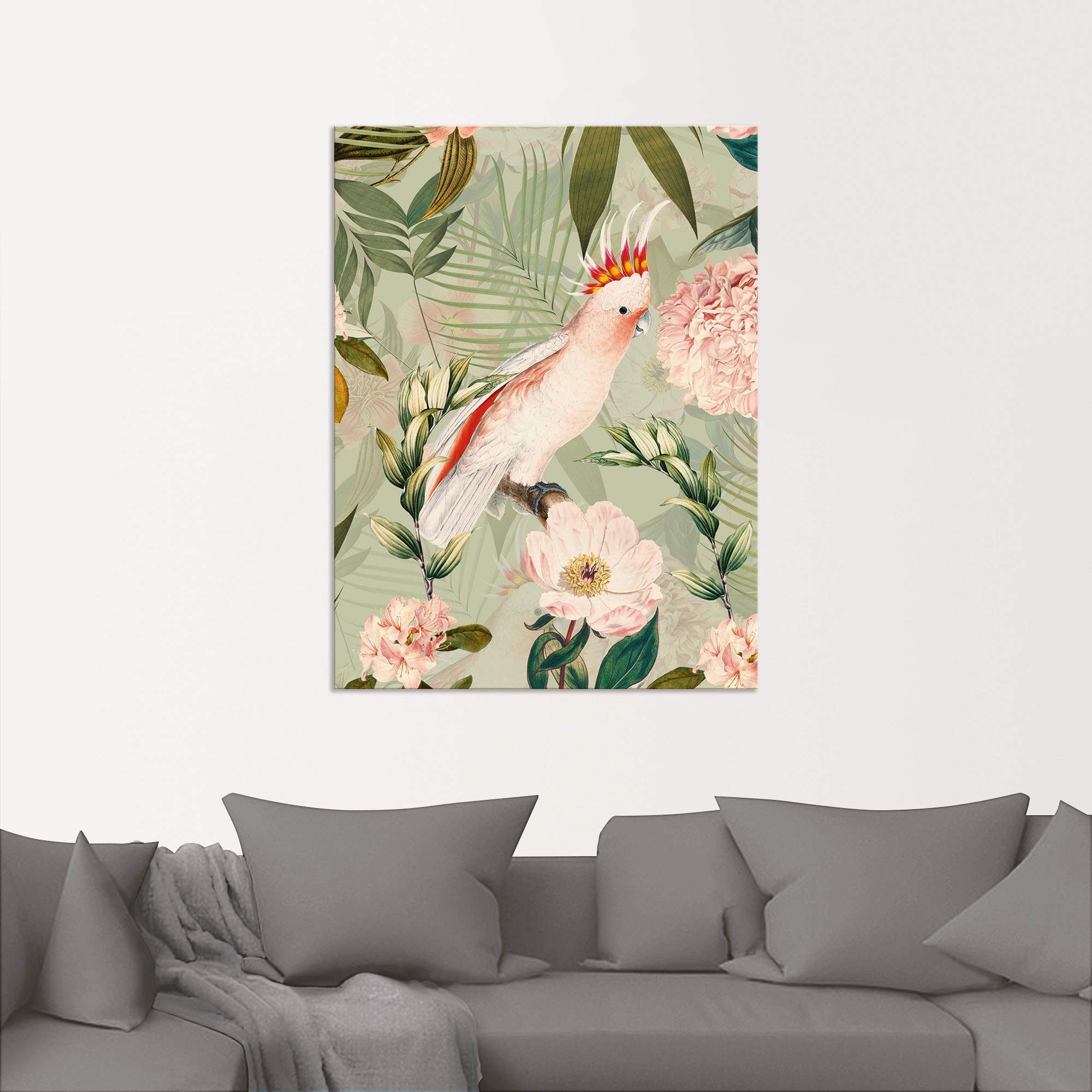 Artland Wandbild »Vintage Papagei«, Vogelbilder, (1 St.), als Alubild, Outdoorbild, Leinwandbild, Poster in verschied. Größen