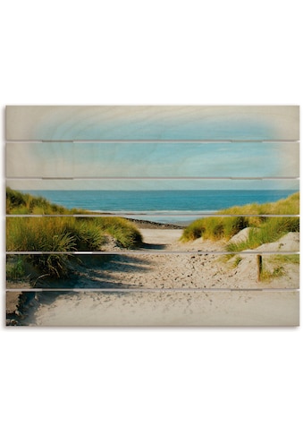 Artland Holzbild »Strand mit Sanddünen und Weg zur See«, Strandbilder, (1 St.) kaufen
