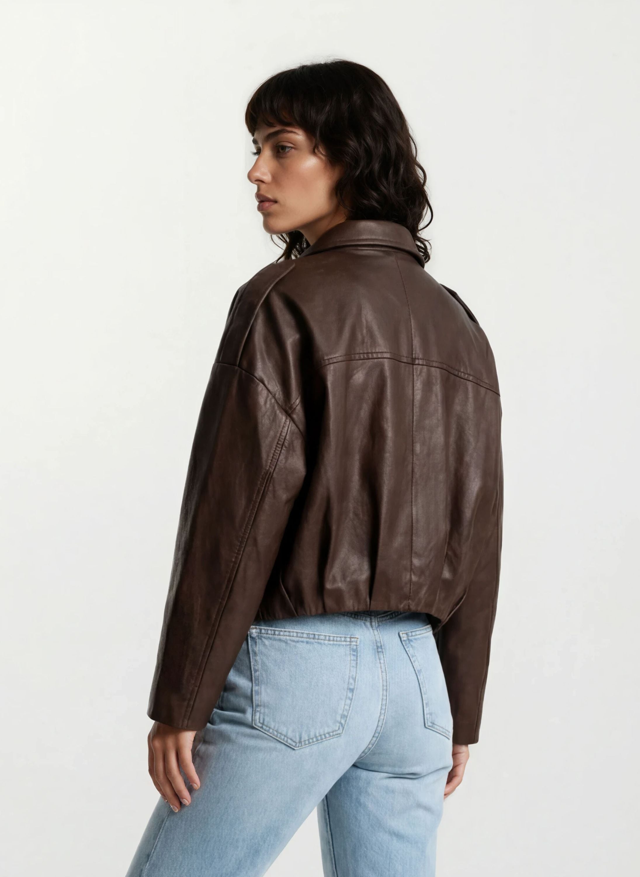 trueprodigy Lederjacke »Rivan braune Lederjacke mit klassischem Hemdkragen« ohne Kapuze