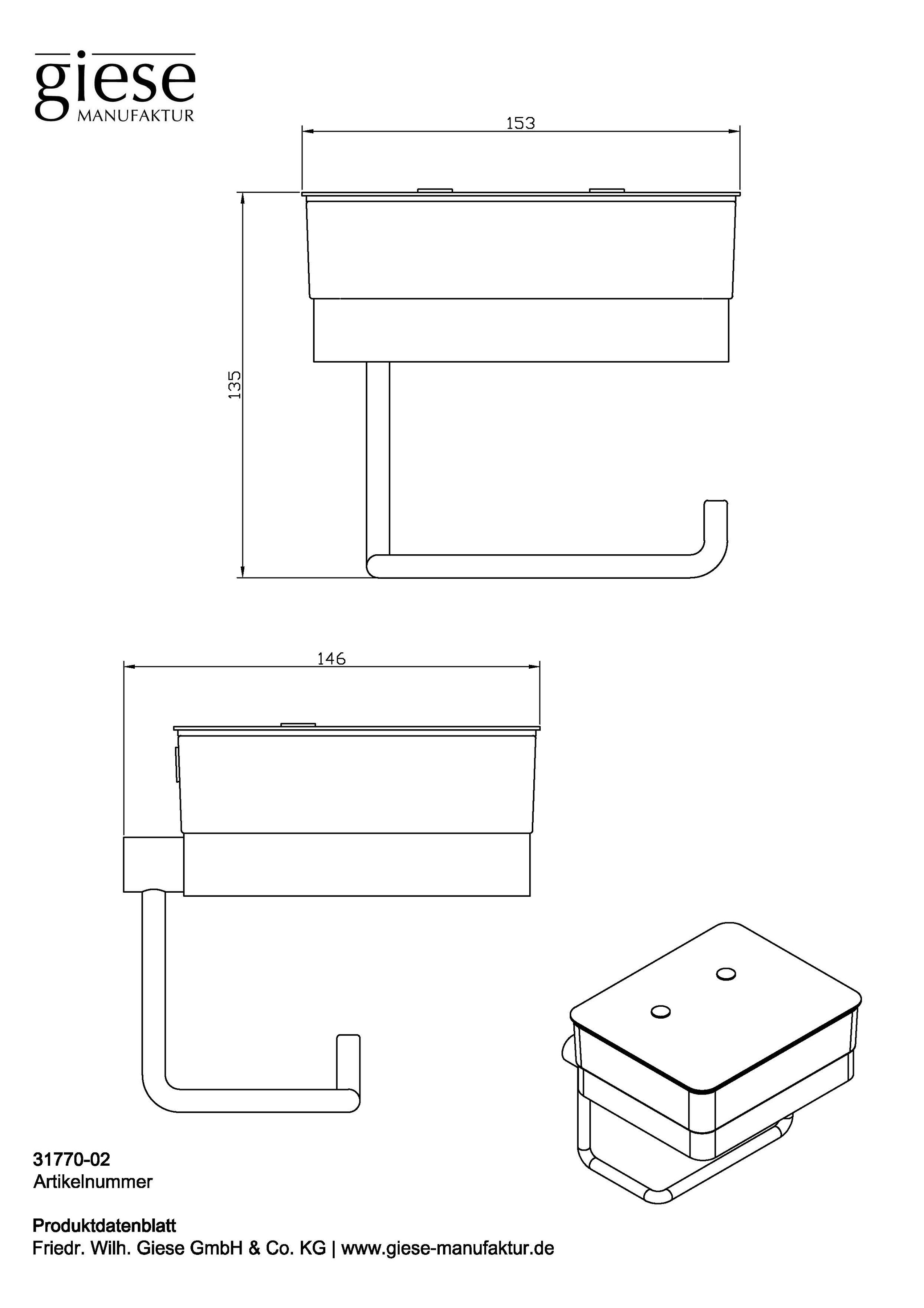 Giese Feuchttücherbox »WC-Duo«, mit WC-Rollen Halter