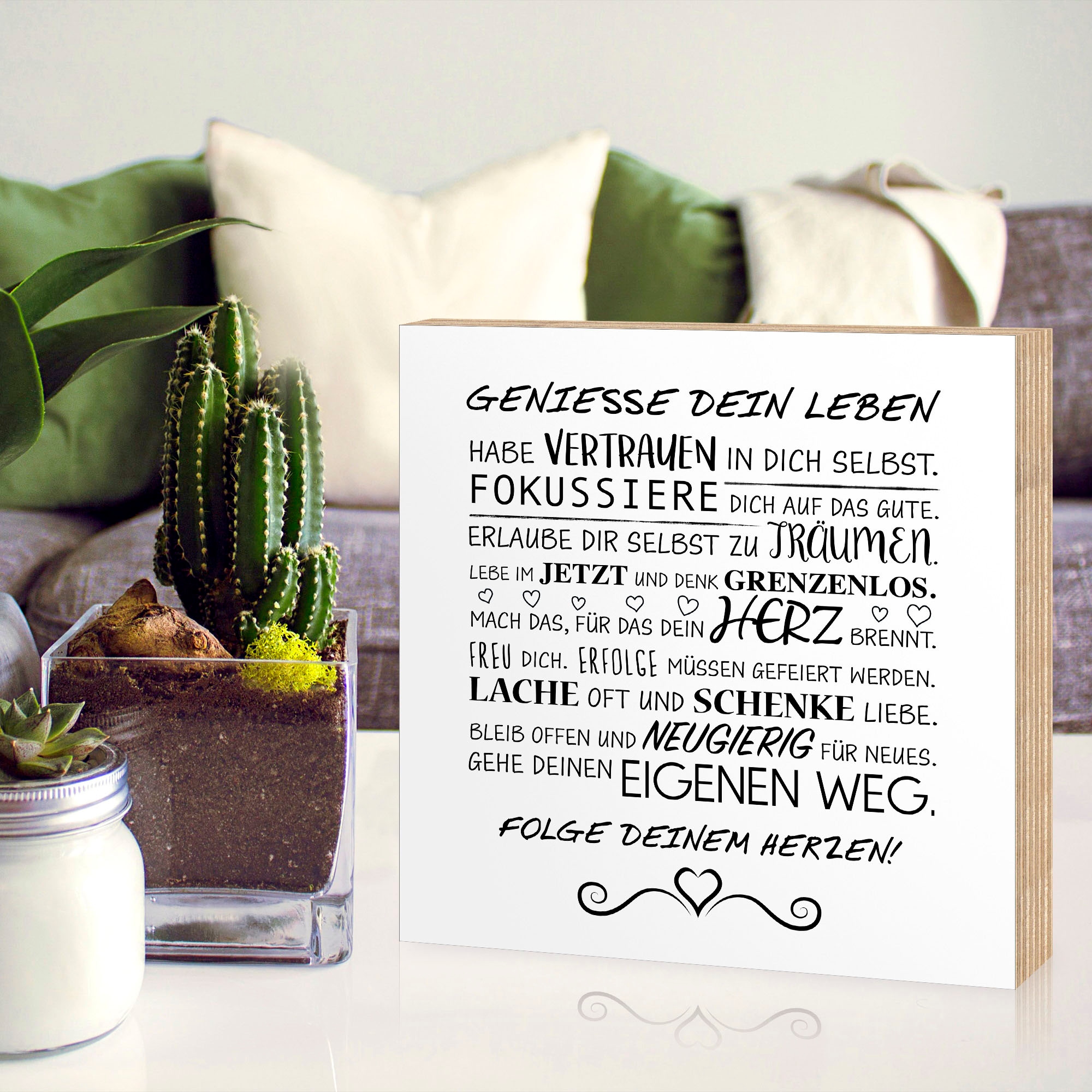 Artland Holzbild »Genieße dein Leben«, Sprüche & Texte, (1 St.)