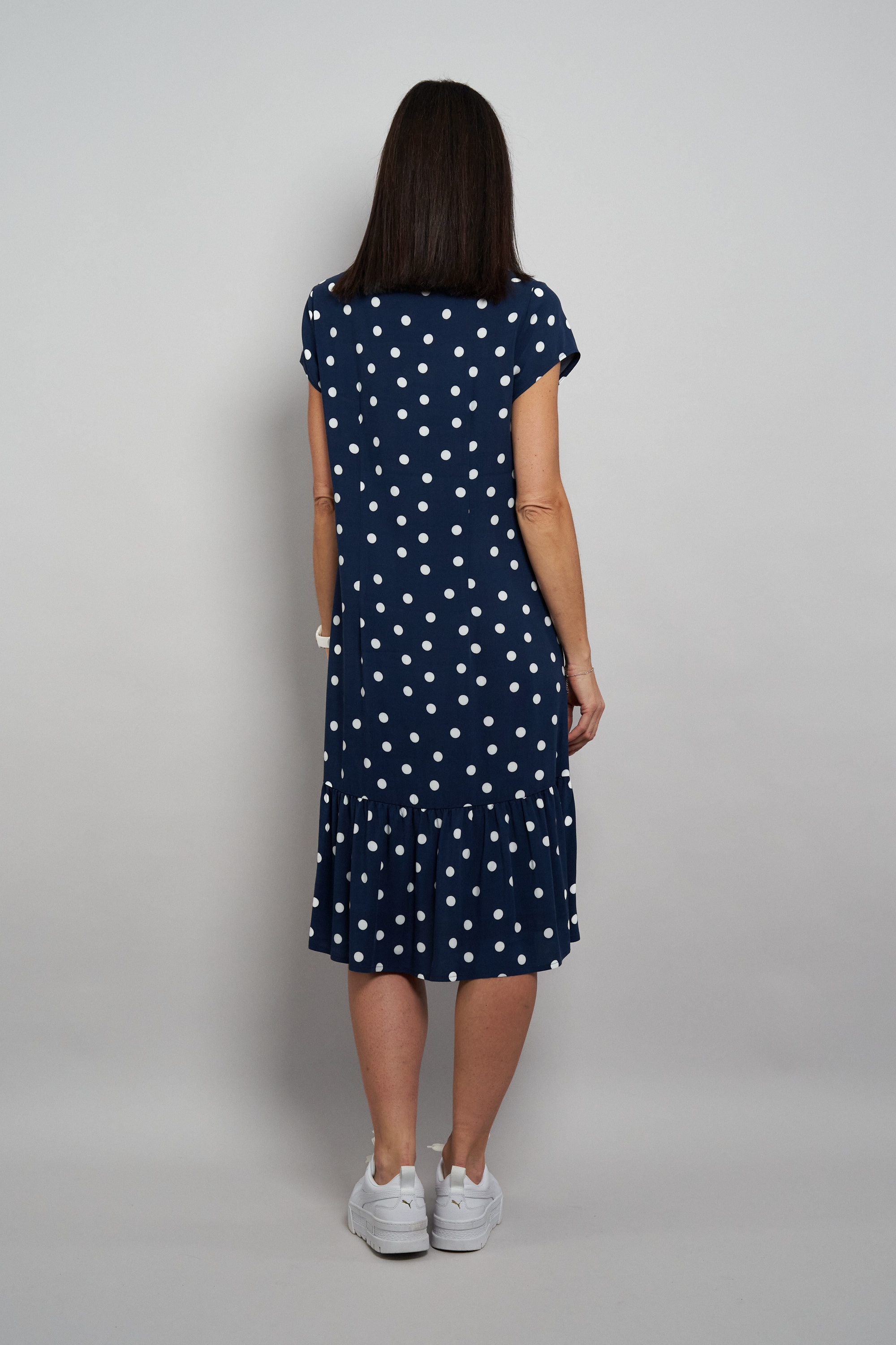 Seidel Moden Druckkleid Ohne Taschen gepunktet- aus Viskose - MADE IN GERMANY