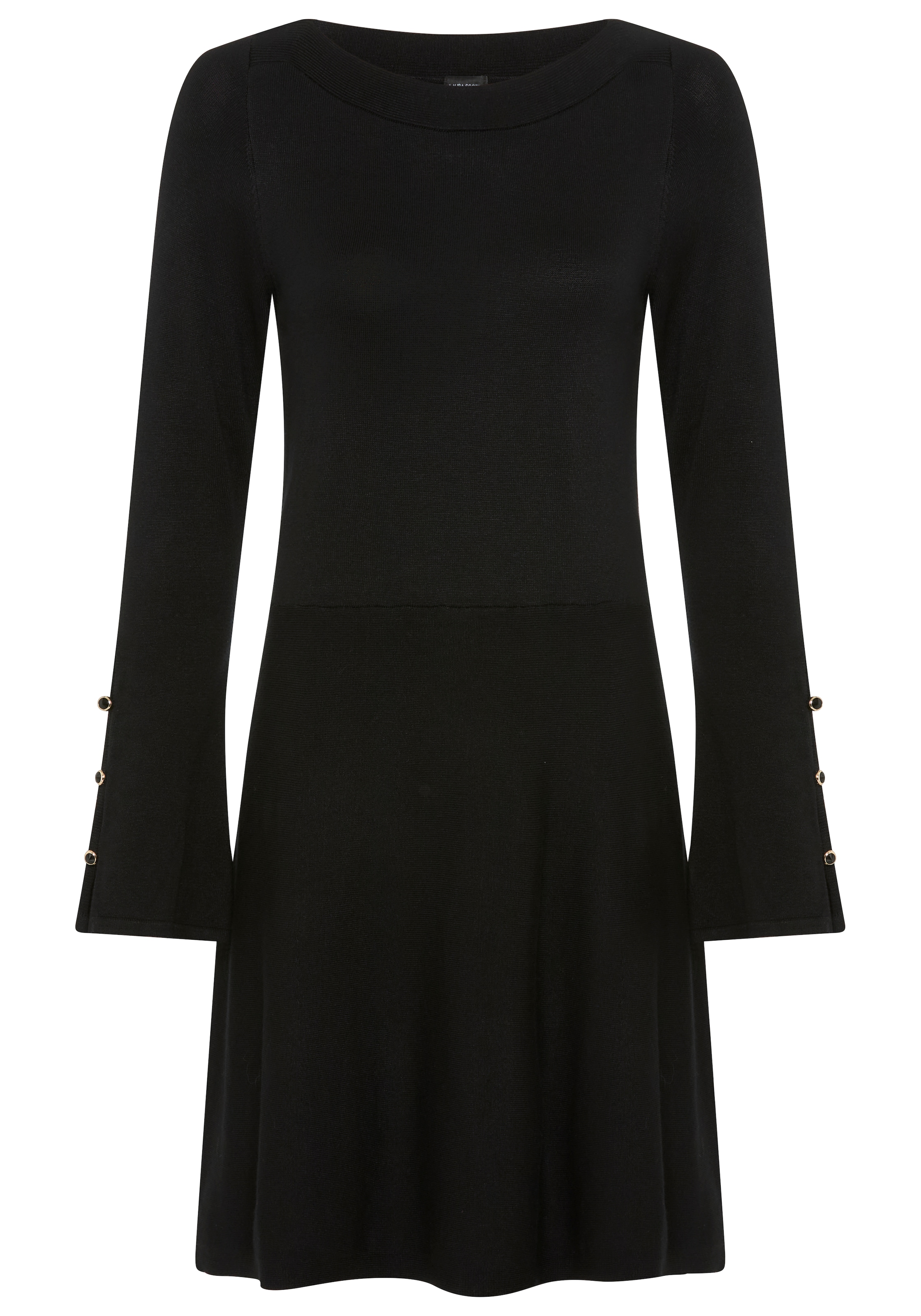 Laura Scott Strickkleid, in ausgestellter Mini-Form mit Zierknöpfen - NEUE KOLLEKTION