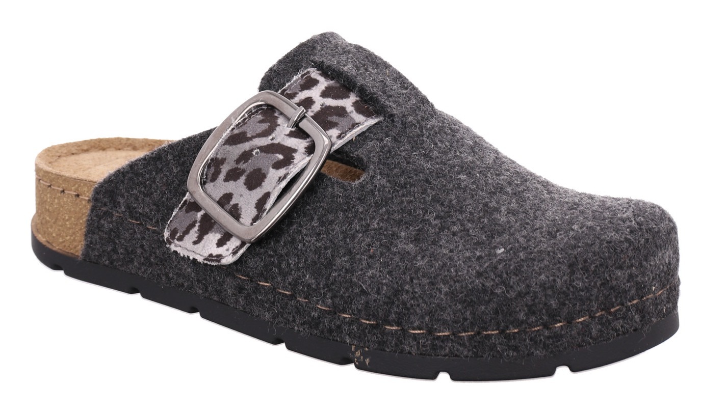 Rohde Damen Pantoffel »SOAVE« Hausschuh, Schlappen, Clog, Homeslipper mit Plateausohle, Größe 40