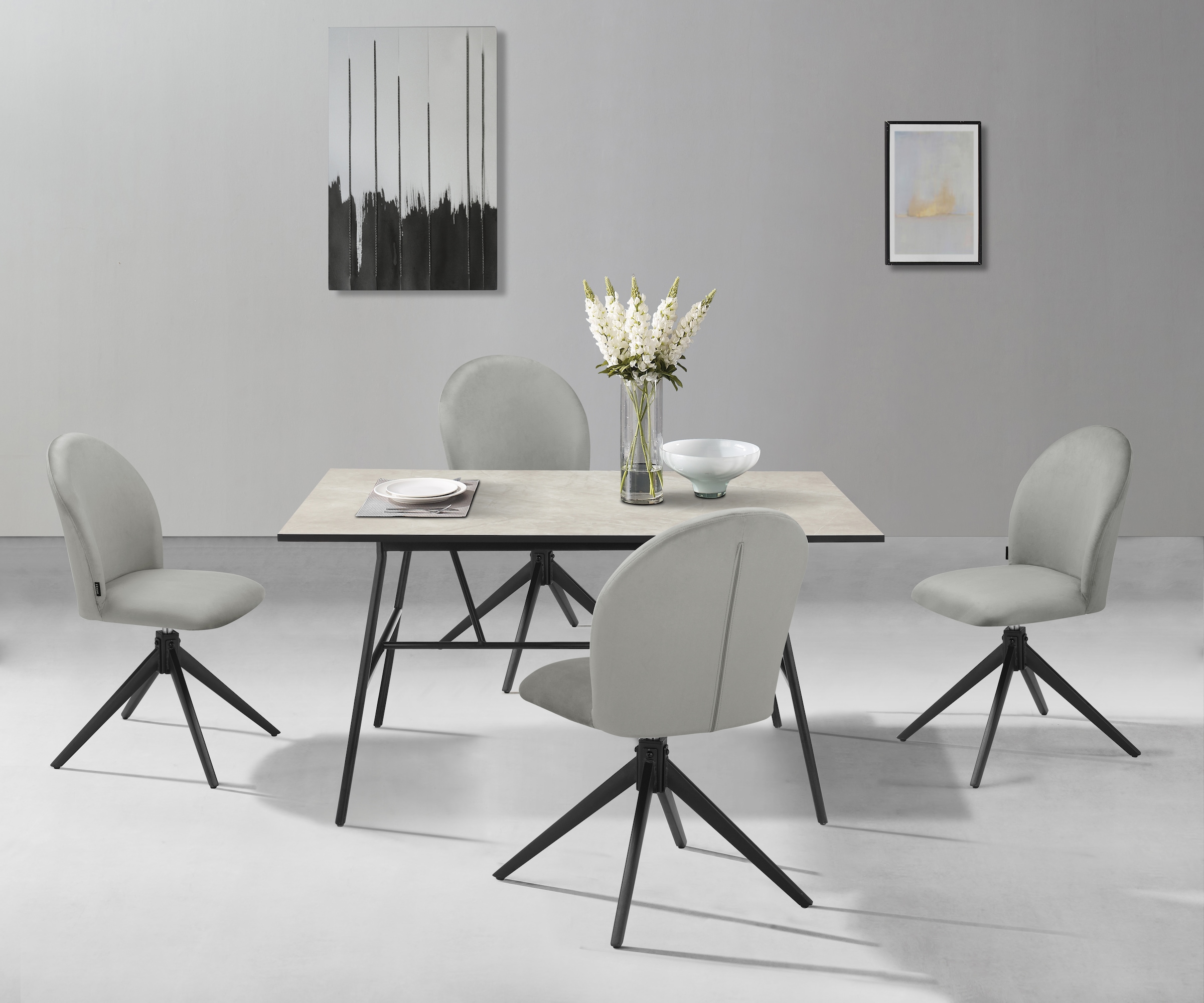 Home affaire Esszimmerstuhl »Tempa, TOPSELLER!, OTTOs Choice«, (Set), 2 St., Samtvelours, Drehstuhl mit 360 Grad Drehfunktion