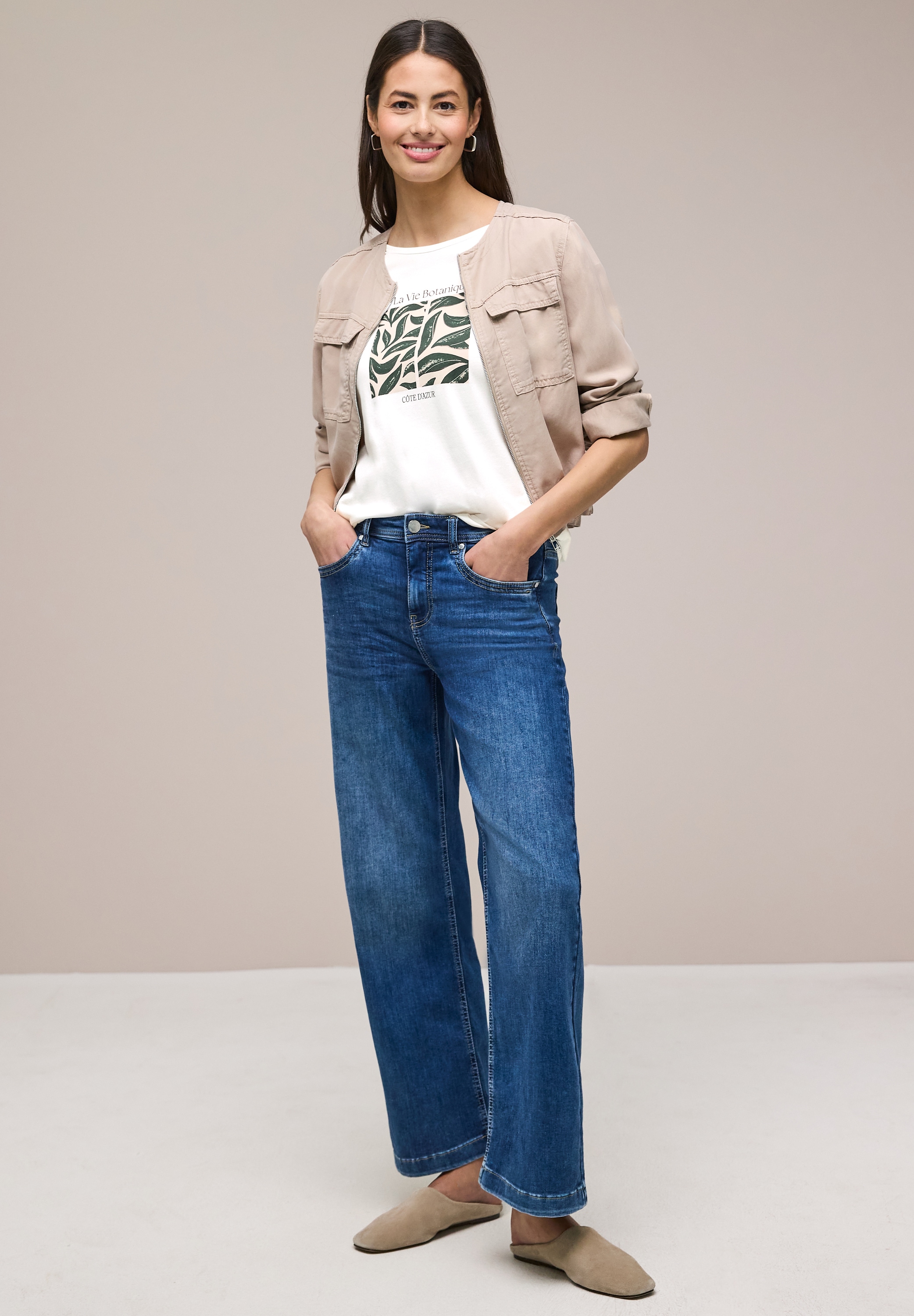 STREET ONE T-Shirt »Style Lea« Rundhalsusschnitt, Modalmix, mit Frontprint