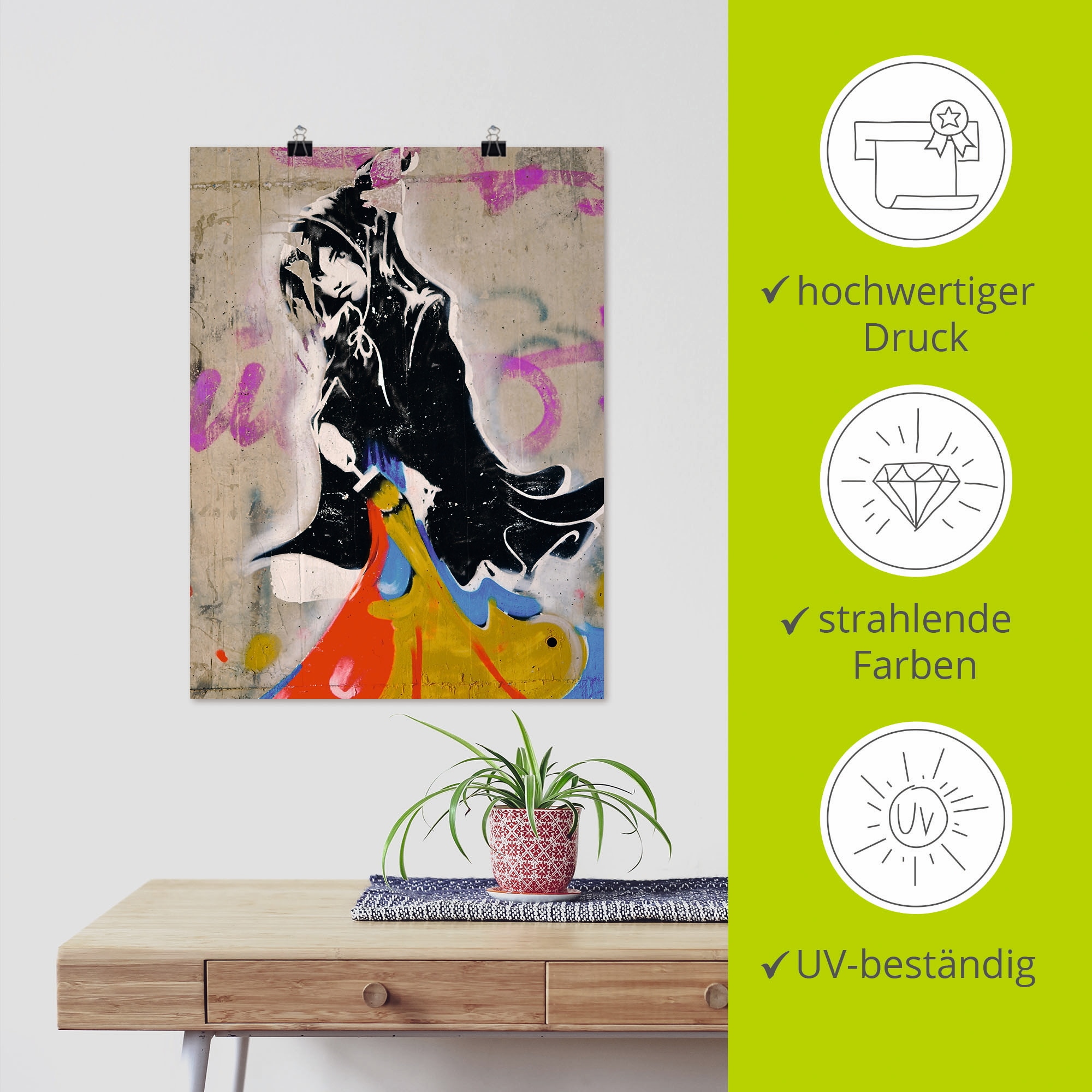 Artland Poster »Graffiti II«, klassische Fantasie, (1 St.), als Alubild, Leinwandbild, Wandaufkleber oder Poster in versch. Größen