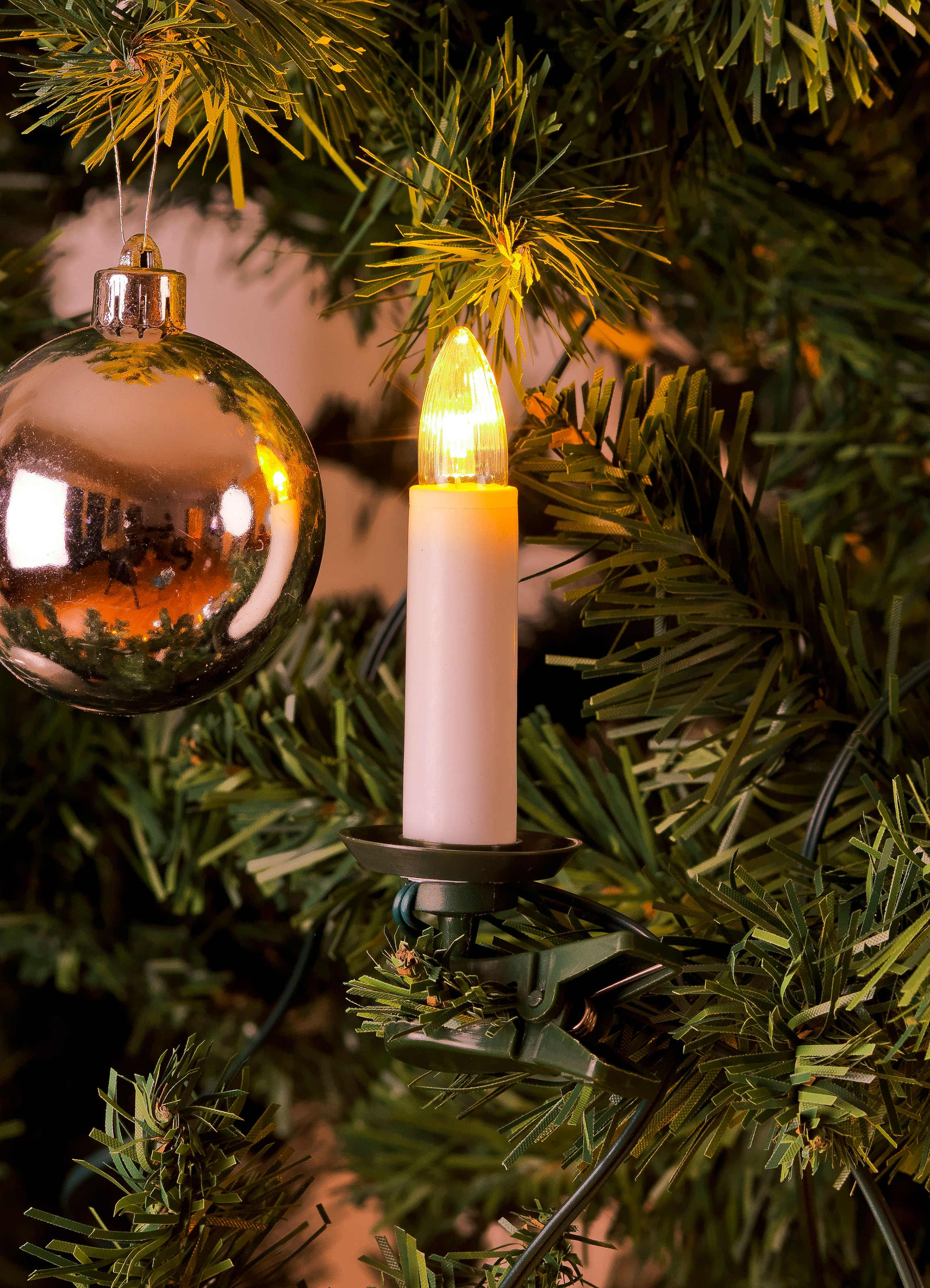 KONSTSMIDE LED-Christbaumkerzen String, 35 Dioden warm OTTO One Baumkette, weiße Topbirnen, bei 35 Christbaumschmuck«, »Weihnachtsdeko, LED St.-flammig