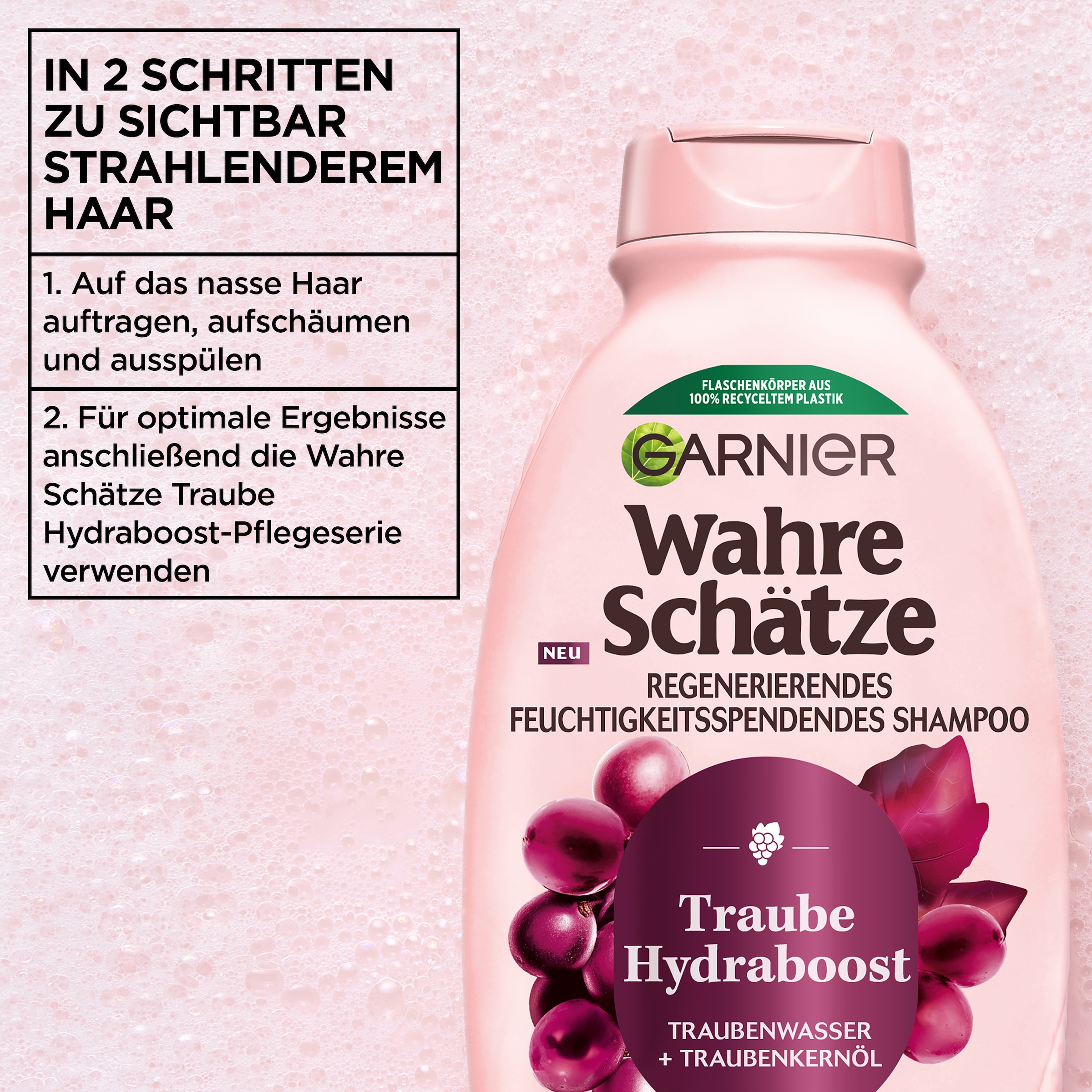 GARNIER Haarshampoo »Garnier Wahre Schätze Traube Hydraboost Shampoo (6er Packung)«