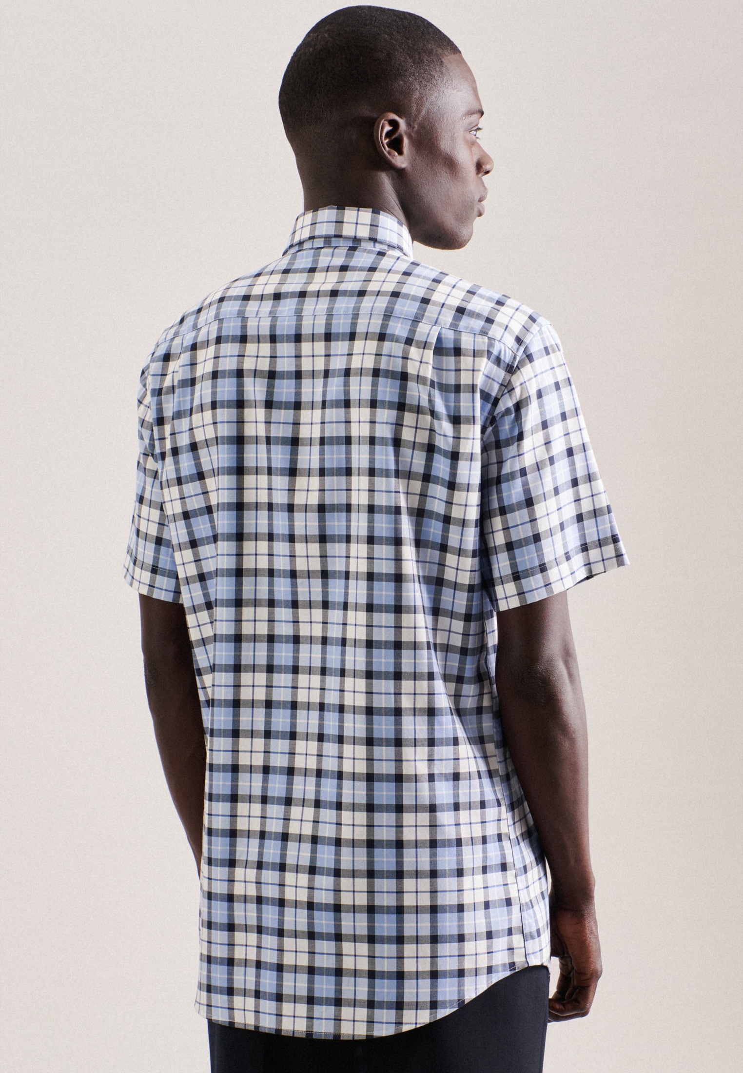 seidensticker Businesshemd »Regular«, Regular Kurzarm Button-Down-Kragen Karo