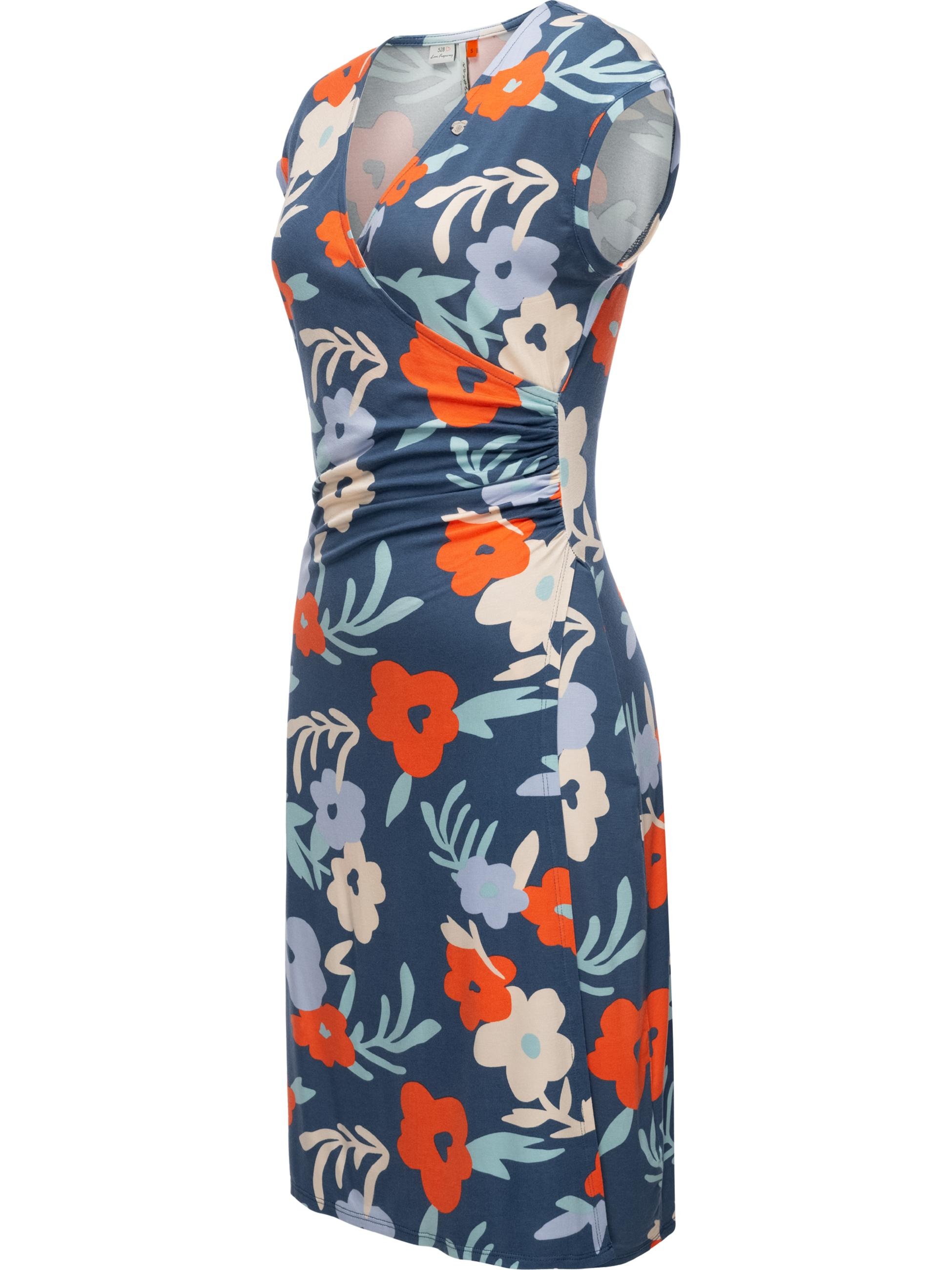 Ragwear Etuikleid »Sommerkleid Crupi Print«, figurbetontes Sommerkleid mit Raffung an der Taille