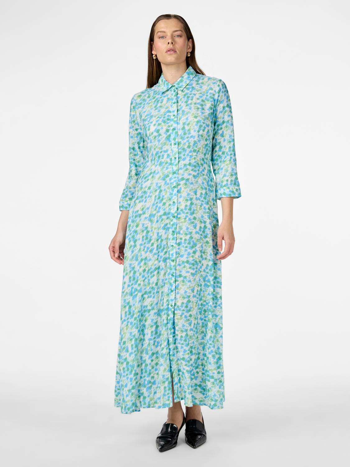 Y.A.S Hemdblusenkleid »YASSAVANNA LONG SHIRT DRESS«, mit 3/4 Ärmel