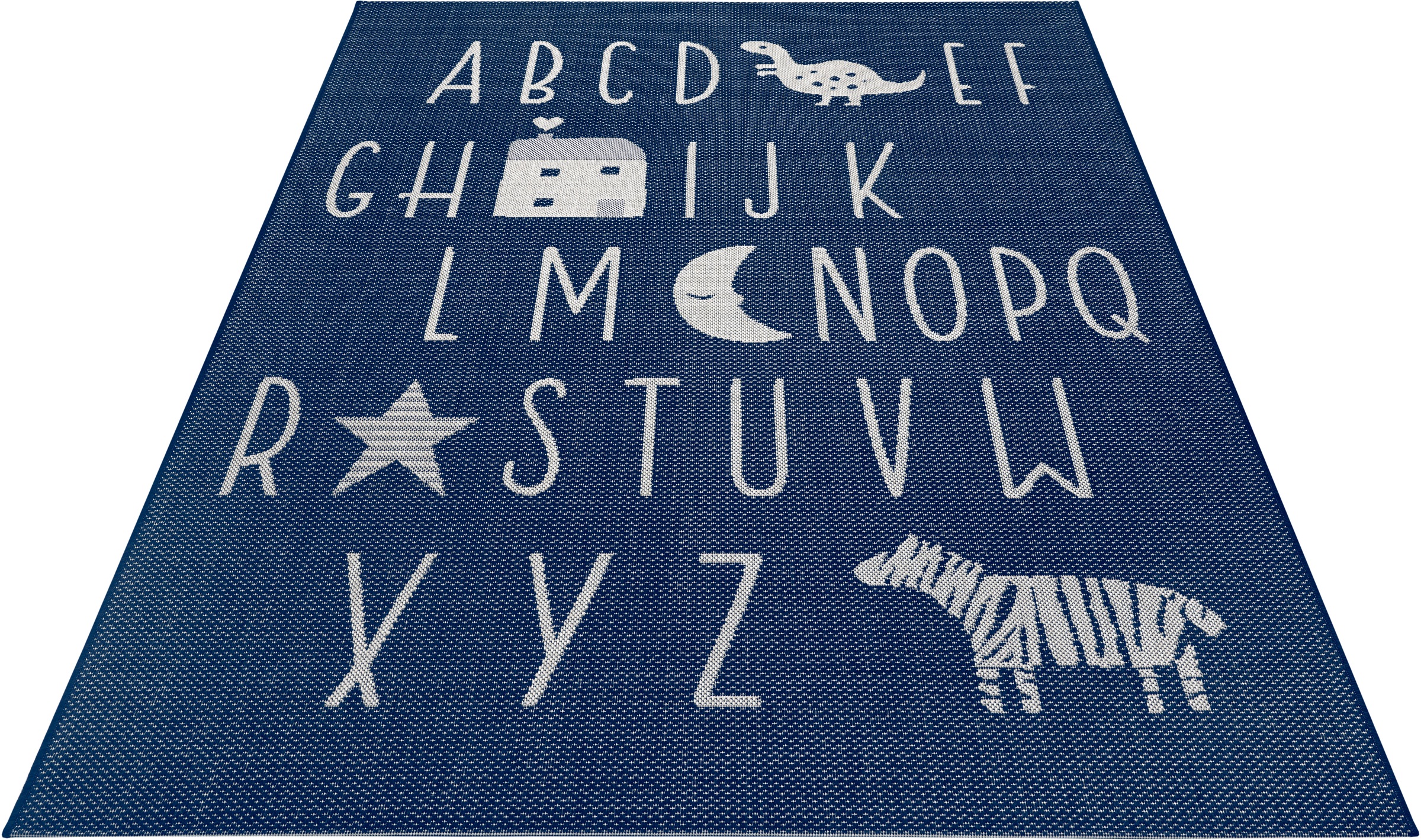Lüttenhütt Kinderteppich »Alphabet«, rechteckig, 3 mm Höhe, ABC Lernunterlage, Flachgewebe, Pflegeleichter Teppich