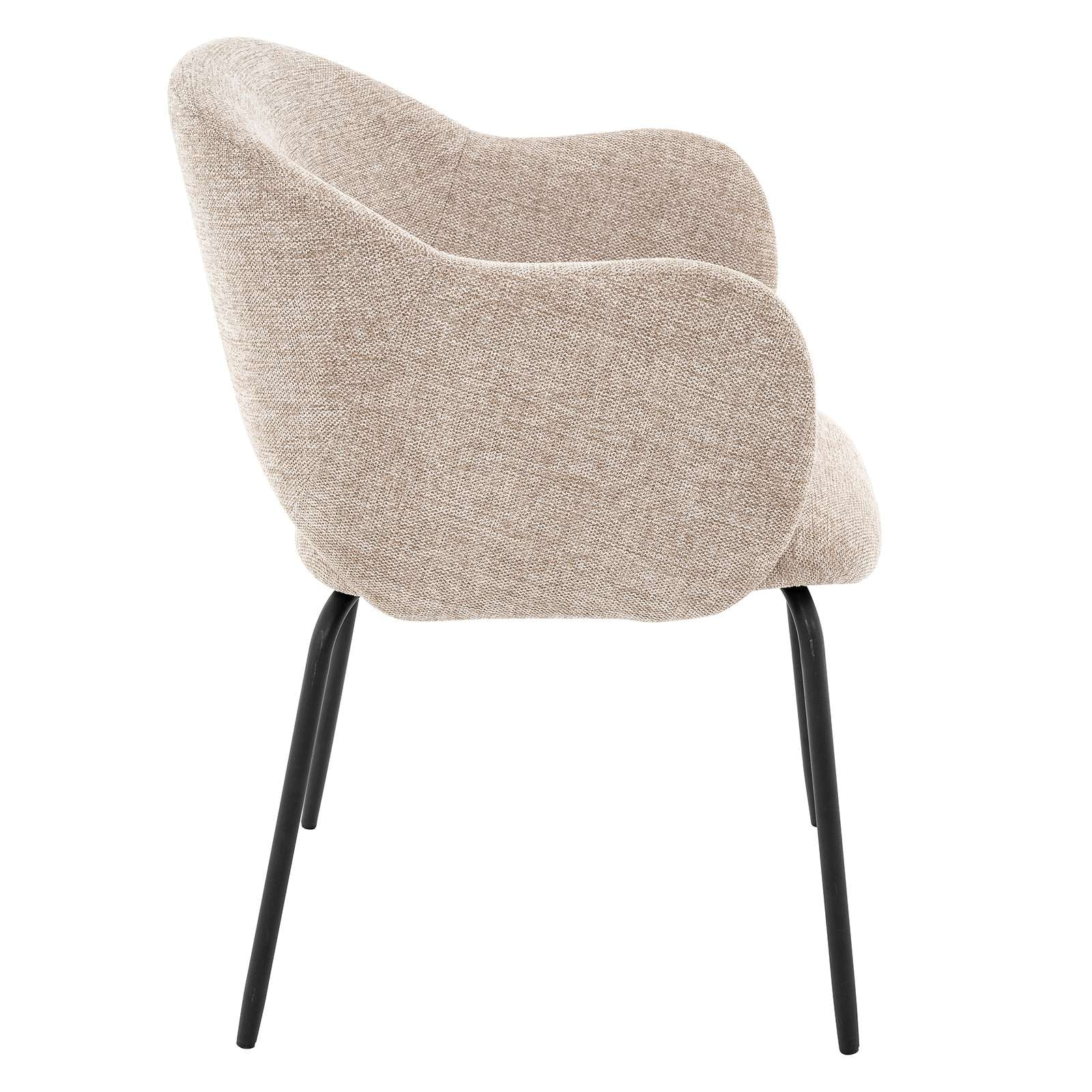 OTTO home Esszimmerstuhl »Friedaa« (Set) 2 Stk.mit schwarzen Metallbeinen, Webstoffbezug, Sitzhöhe 46 cm