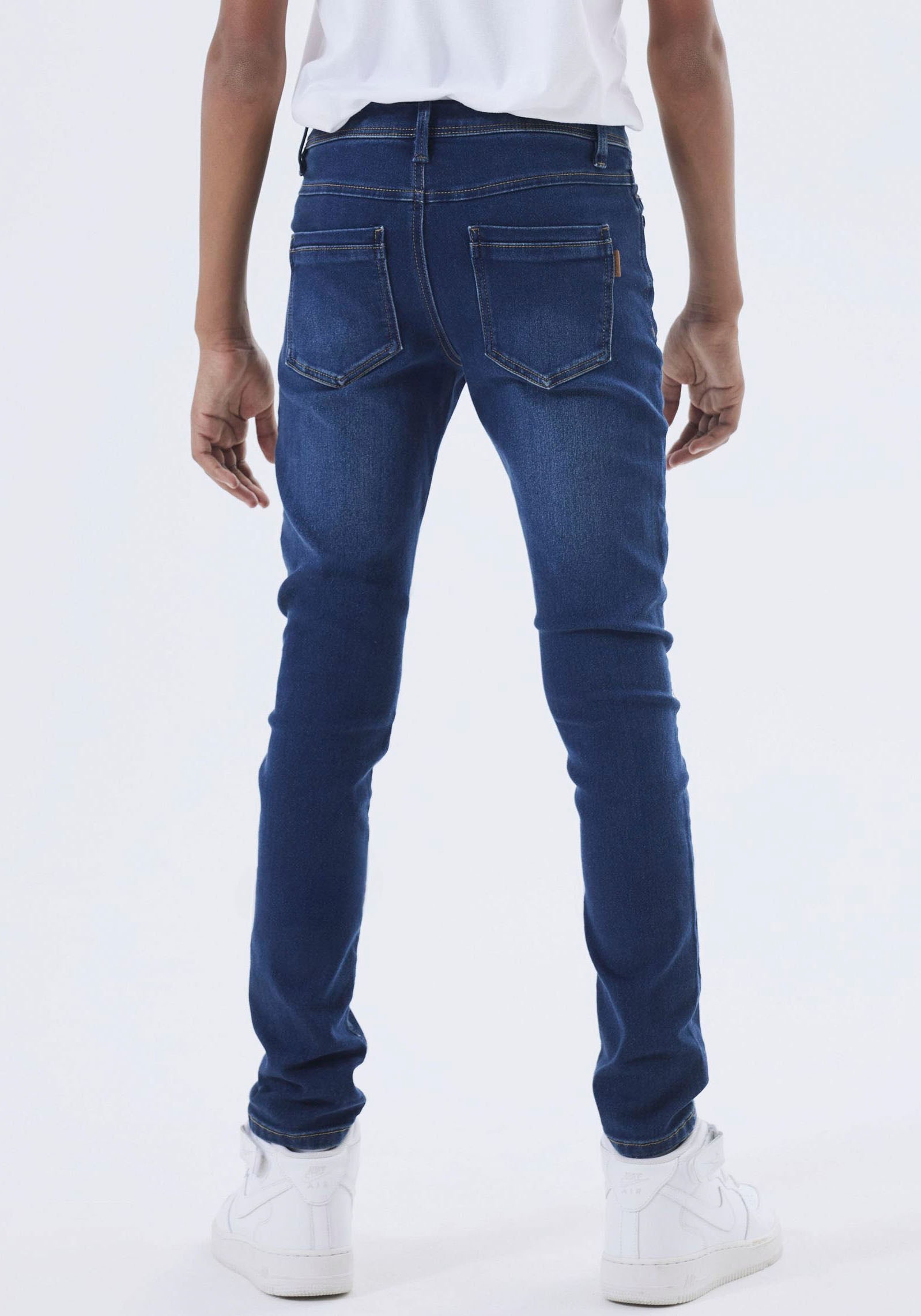 Name It Slim-fit-Jeans »NKMSILAS XSLIM JEANS 2002-TX NOOS« slim fit, Denim, Abriebeffekte, angesetztes Bündchen