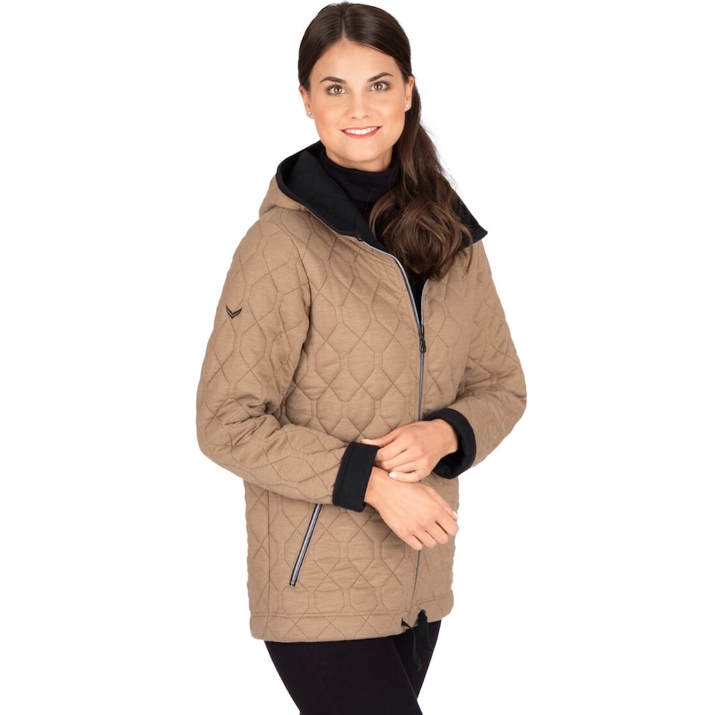 Trigema Sweatjacke »TRIGEMA Steppjacke mit Kapuze aus Sweat-Qualität«, (1 tlg.)