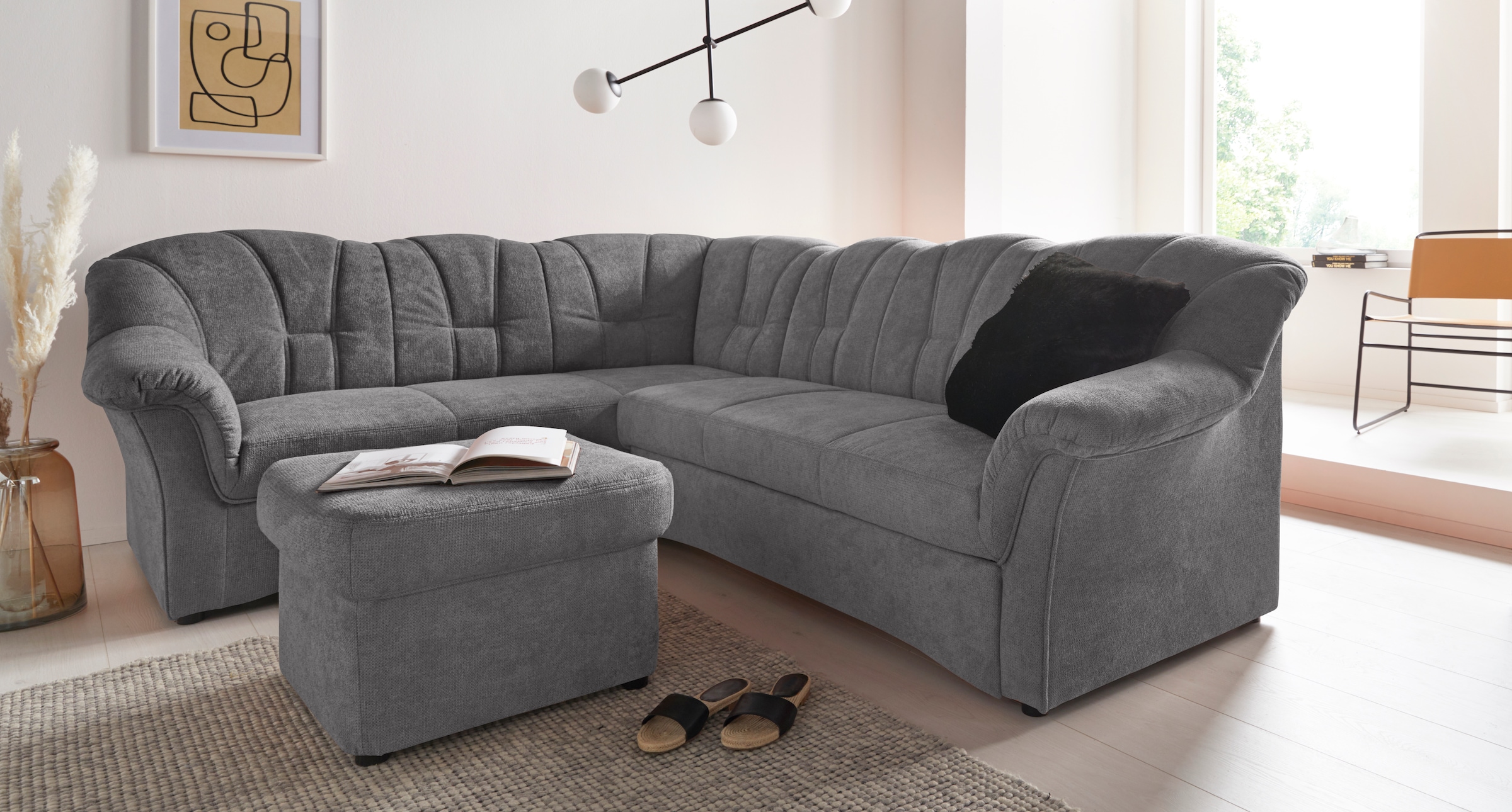 DOMO collection Ecksofa »Papenburg B/T/H: 242/190/84 cm L-Form«, wahlweise mit Bettfunktion, Langer Schenkel links oder rechts