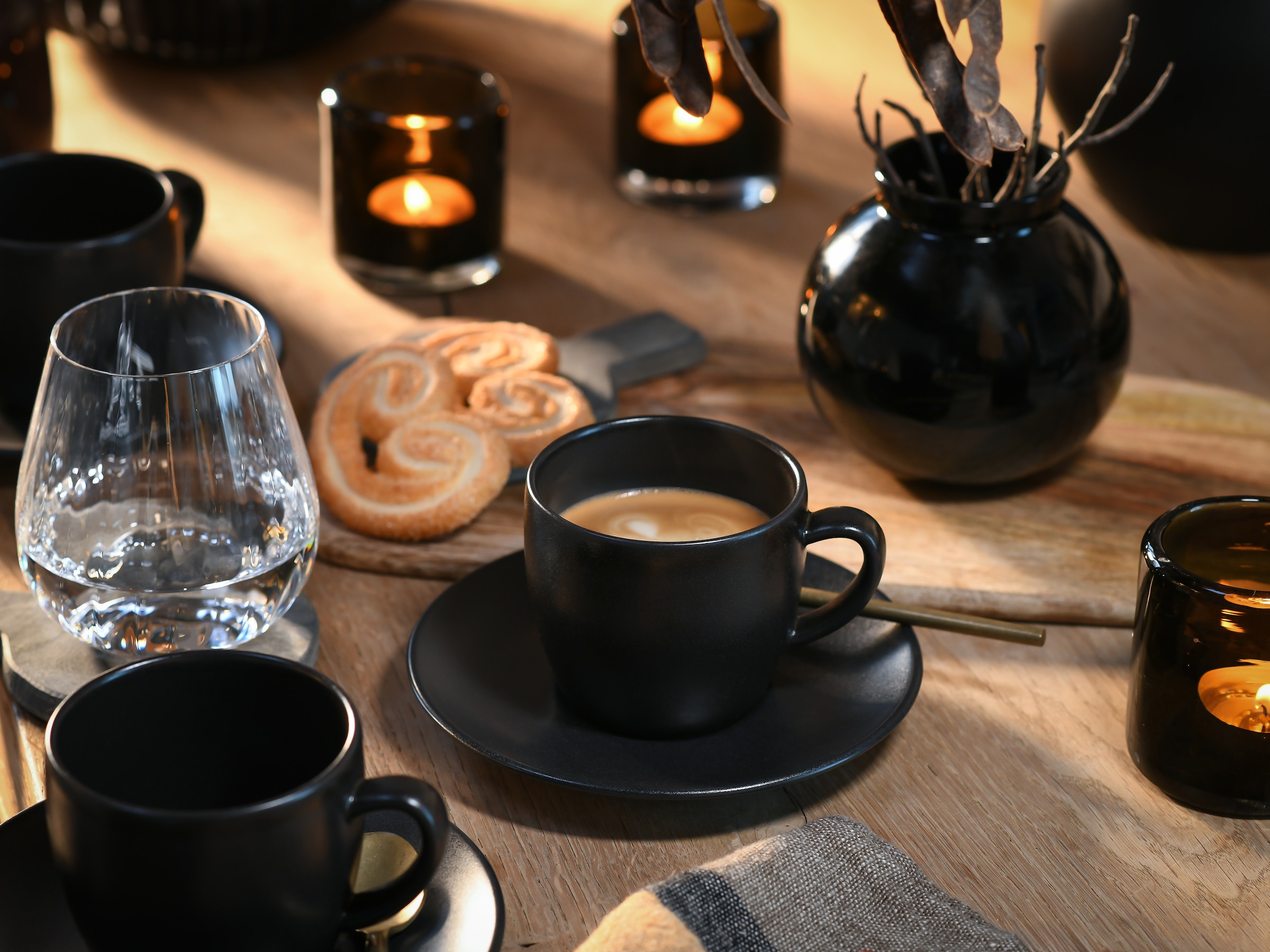 CreaTable Cappuccinotasse »Soft Touch Black« 12-teiliges Set, mit Untertasse