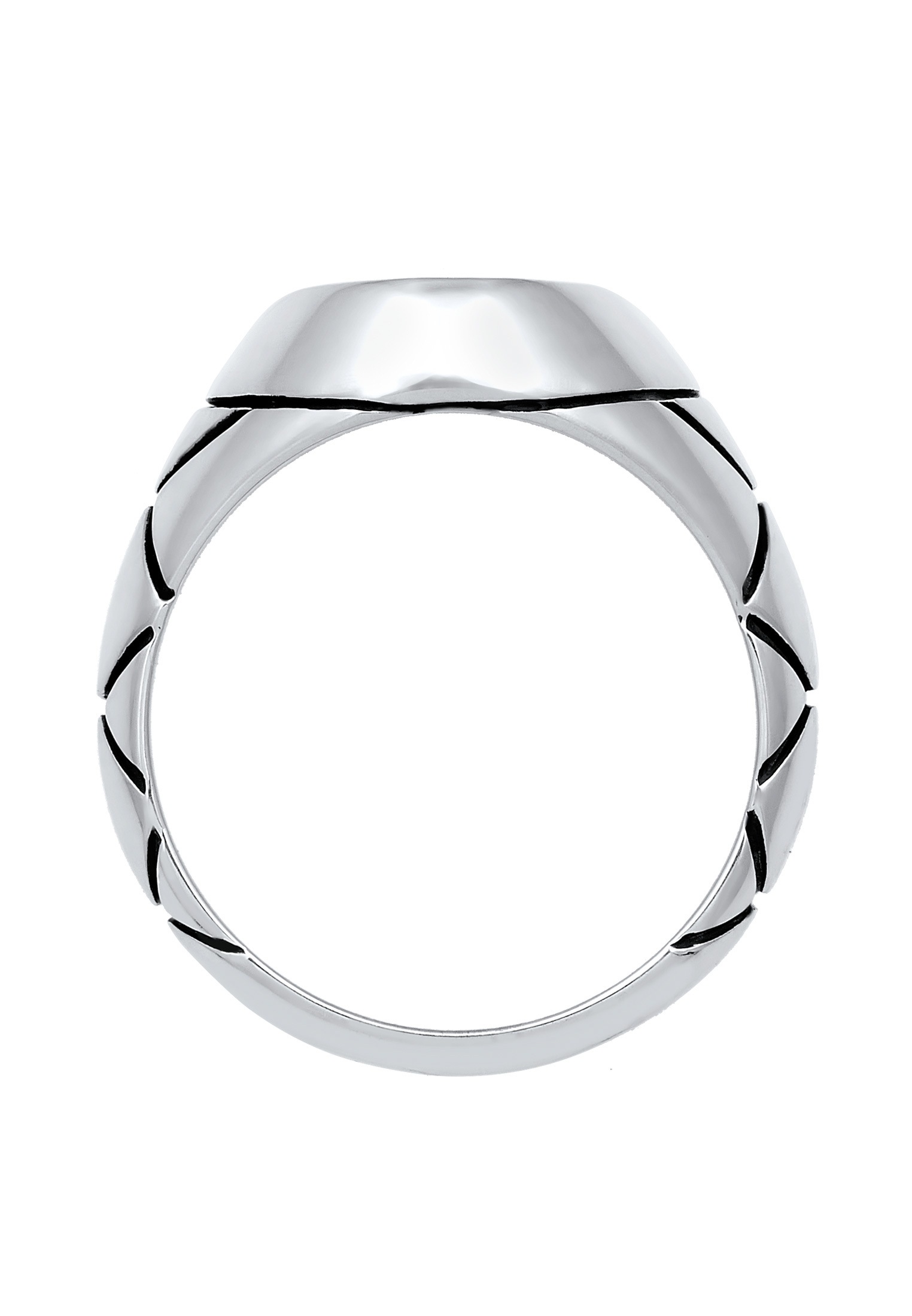 Kuzzoi Siegelring »Ring Herren Siegelring Oval Emaille 925er Silber«