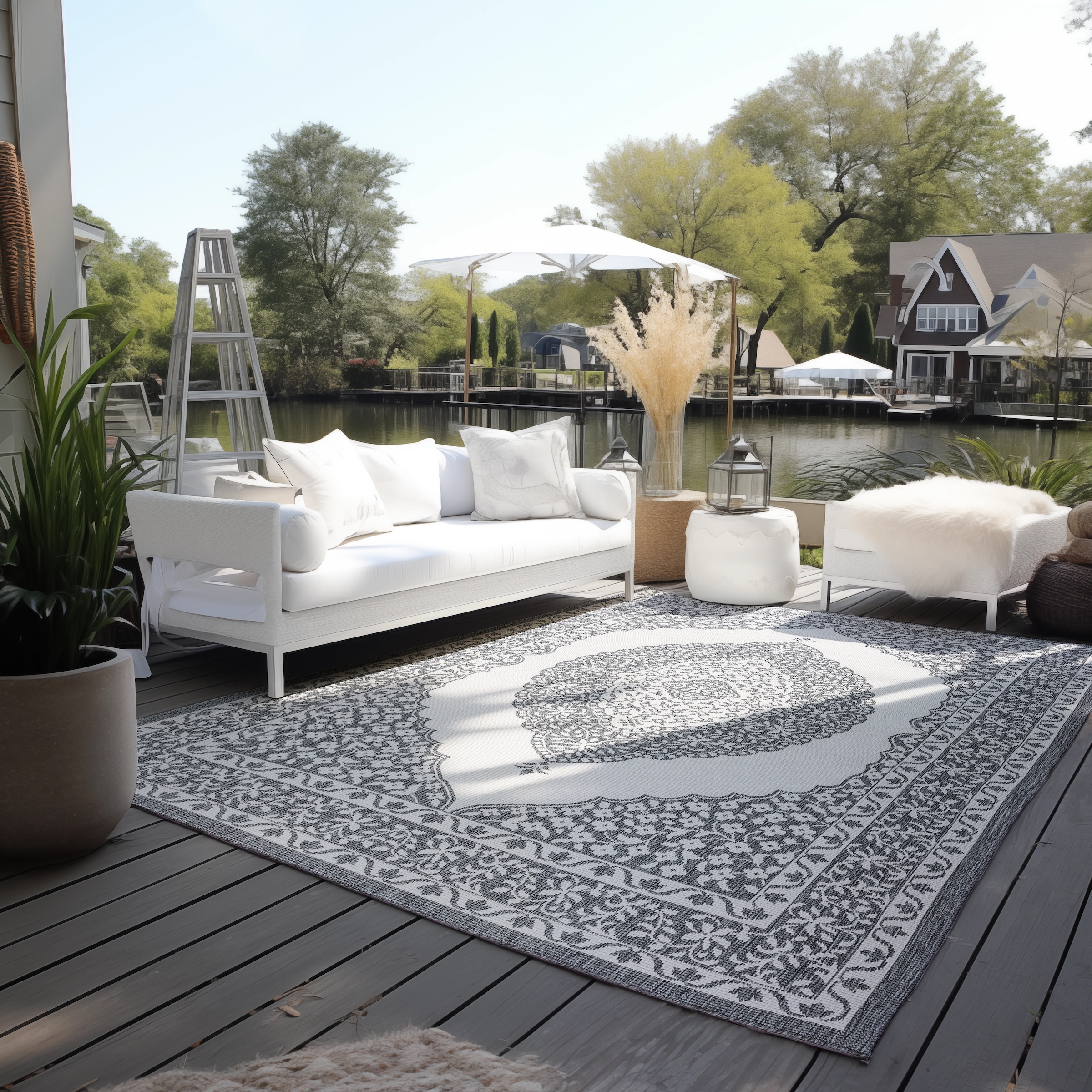 ELLE DECORATION Teppich »Meekly, In- und Outdoor«, rechteckig, 5 mm Höhe, Flachgewebe, In-& Outdoor,...