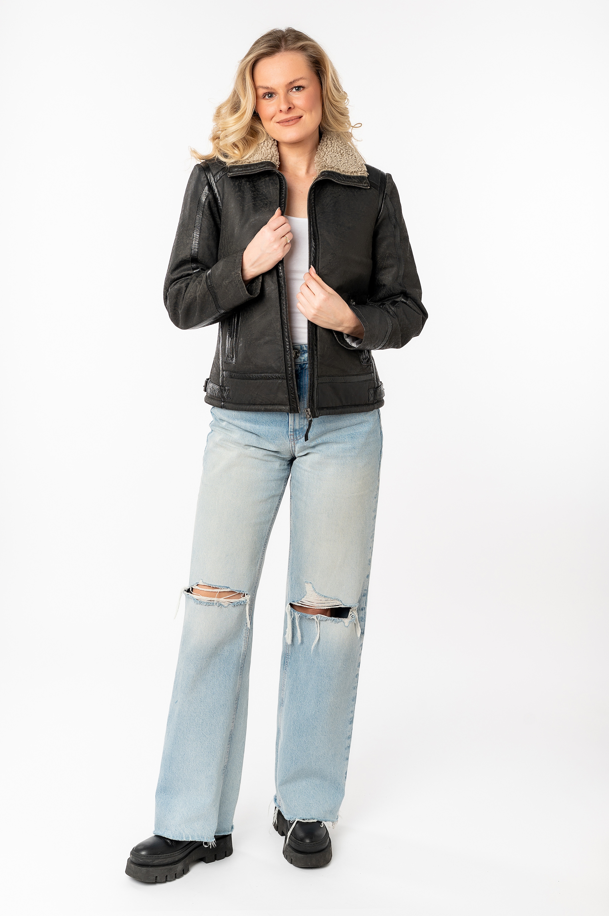 Mauritius Lederjacke »MWIske«, mit Umlegekragen