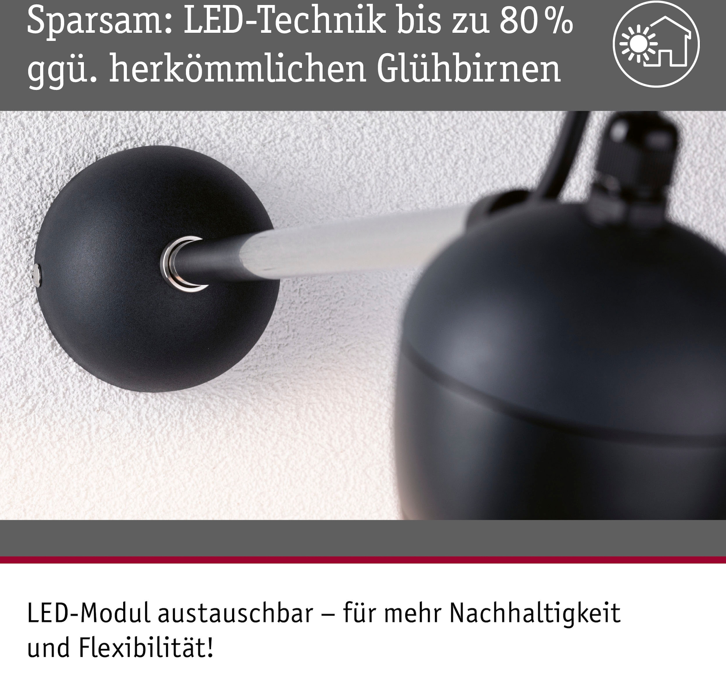 Paulmann LED Gartenleuchte »Outdoor 230V Wall Kikolo Insect friendly ZigBee«, 1 flammig, Insektenfreundlich