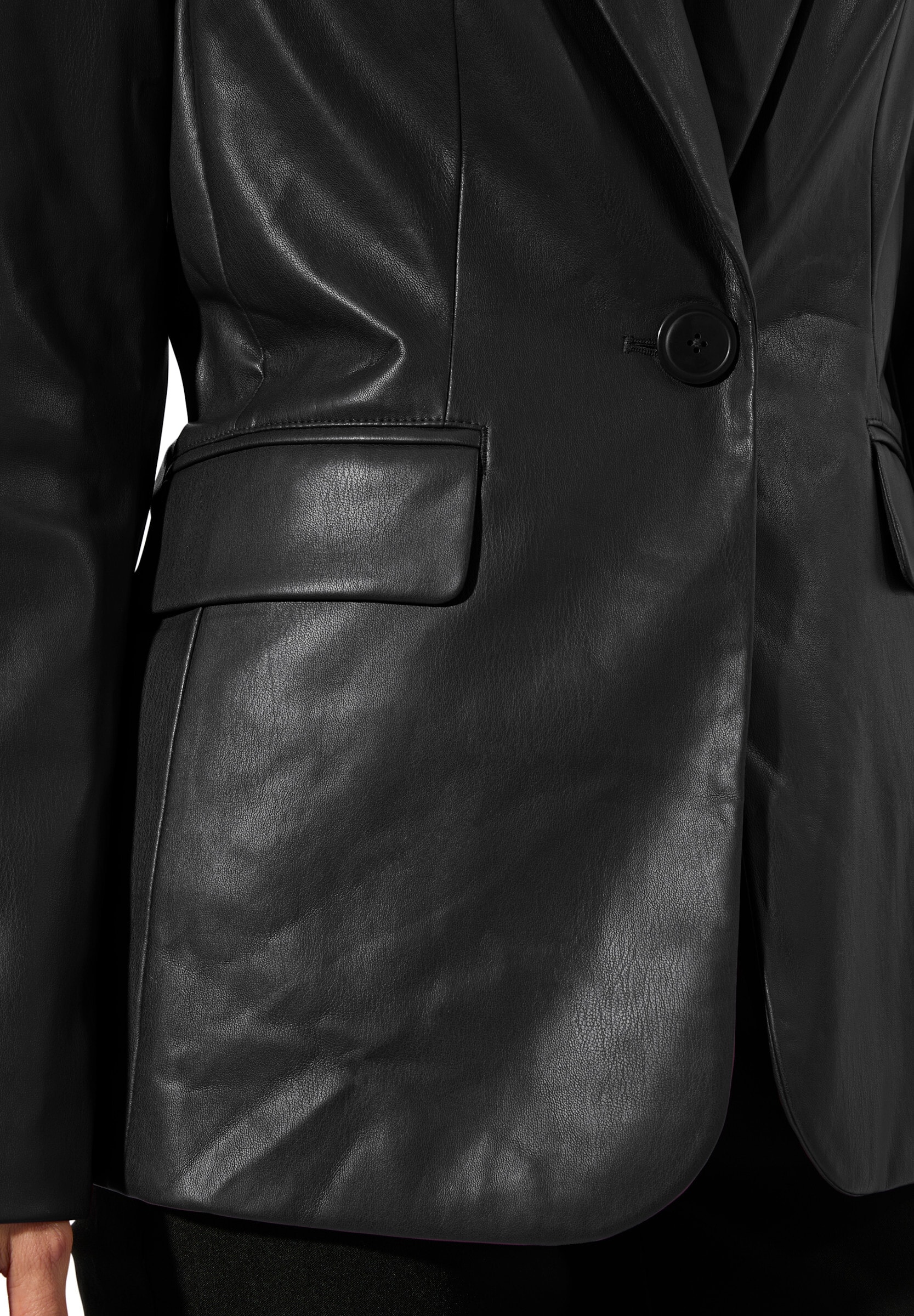 Witt Blusenblazer »Lederimitat-Blazer Lederimitat-Blazer mit Reverskragen«