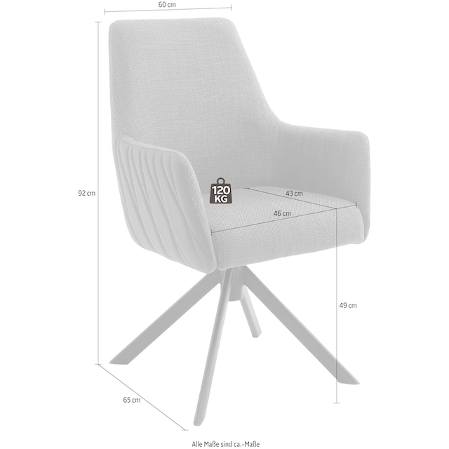 MCA furniture 4-Fußstuhl »Reynosa«, (Set), 2 St., Esszimmerstuhl 360°drehbar  mit Nivellierung, Belastbar bis 120 kg kaufen bei OTTO