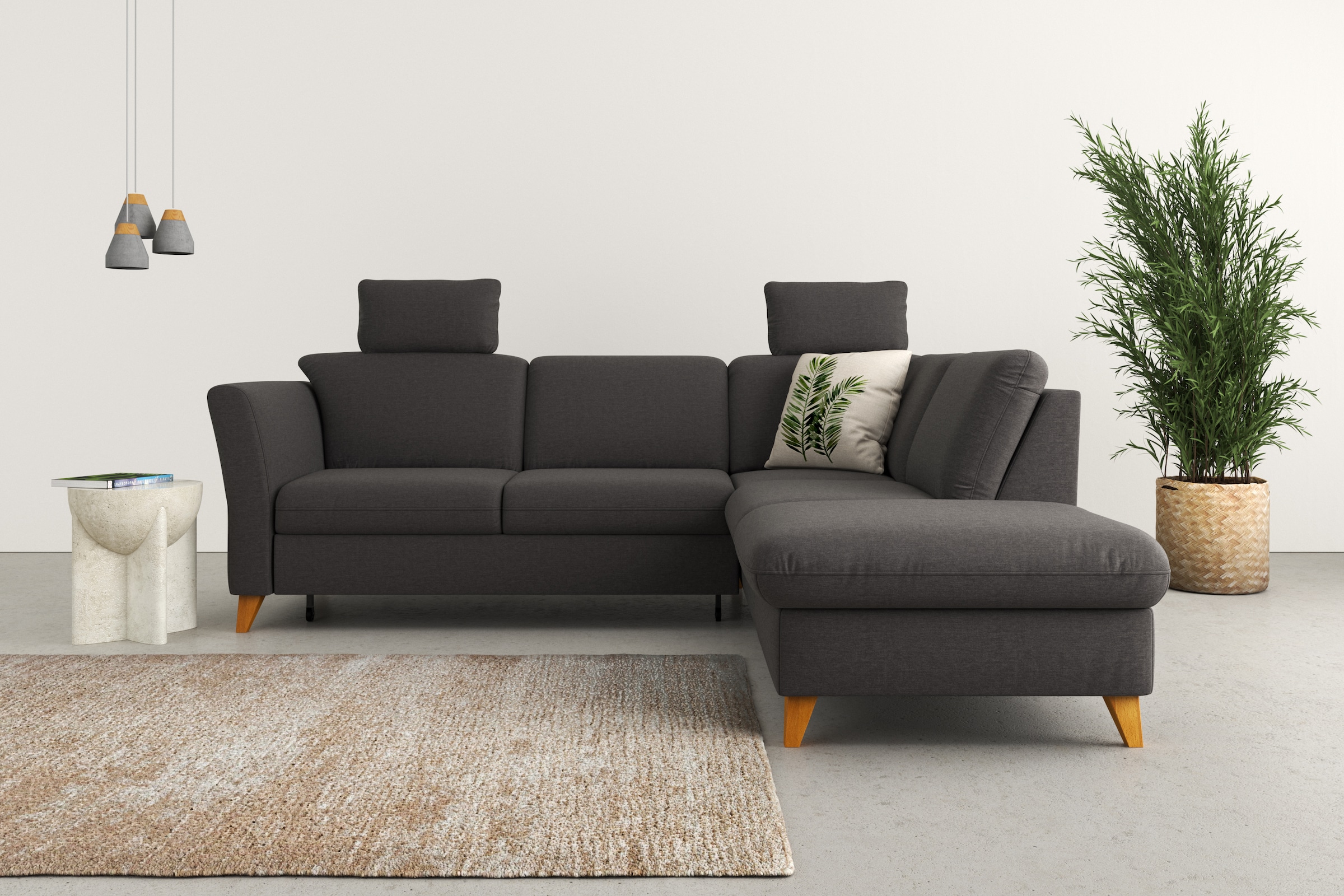 Home affaire Ecksofa »Trelleborg L-Form«, Federkern-Polsterung, wahlweise mit Bettfunktion und Stauraum