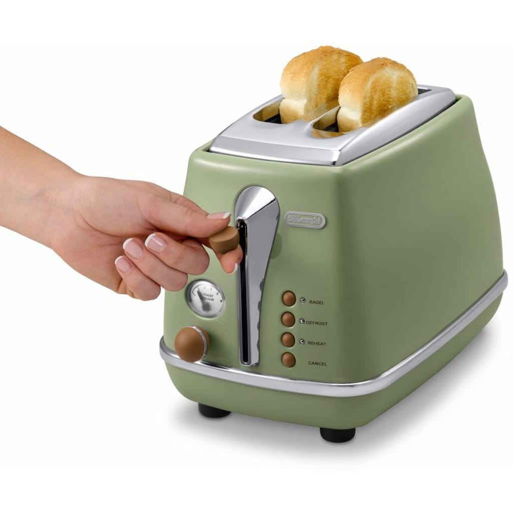 De'Longhi Toaster »Incona Vintage »CTOV 2103.BG««, 2 kurze Schlitze, 900 W