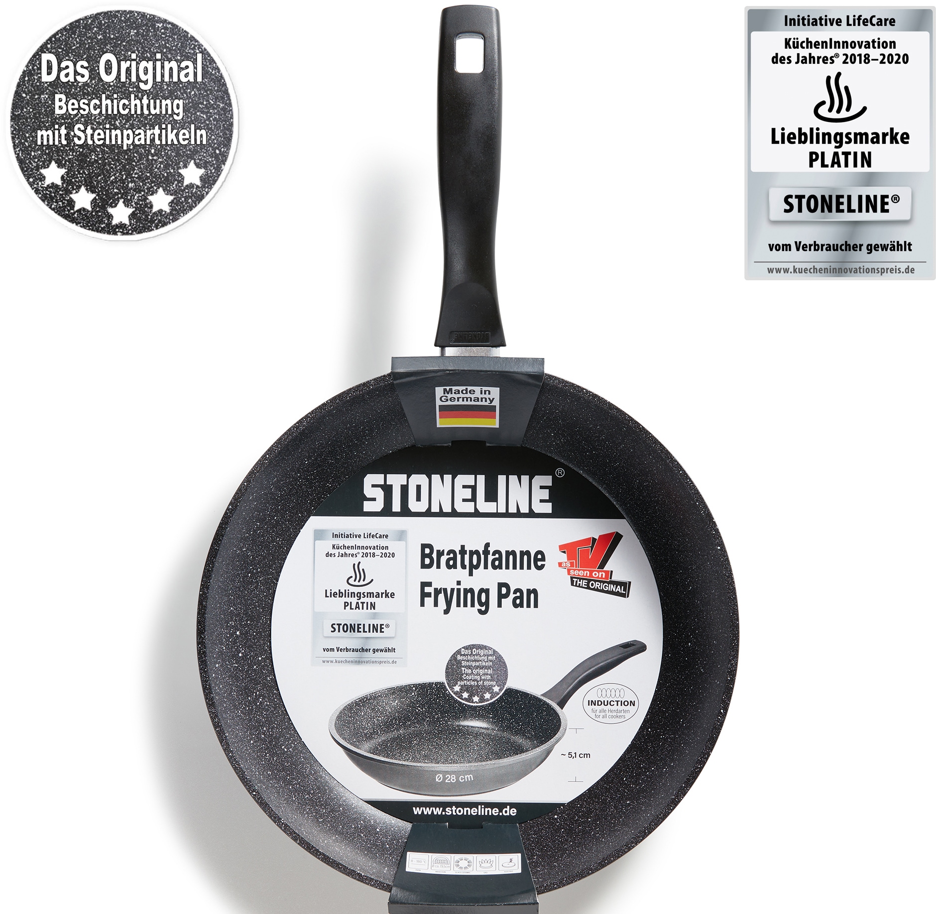 STONELINE Bratpfanne, Aluminium, (1 tlg.), STONELINE®- Keramikbeschichtung,  Induktion bei OTTO | Bratpfannen