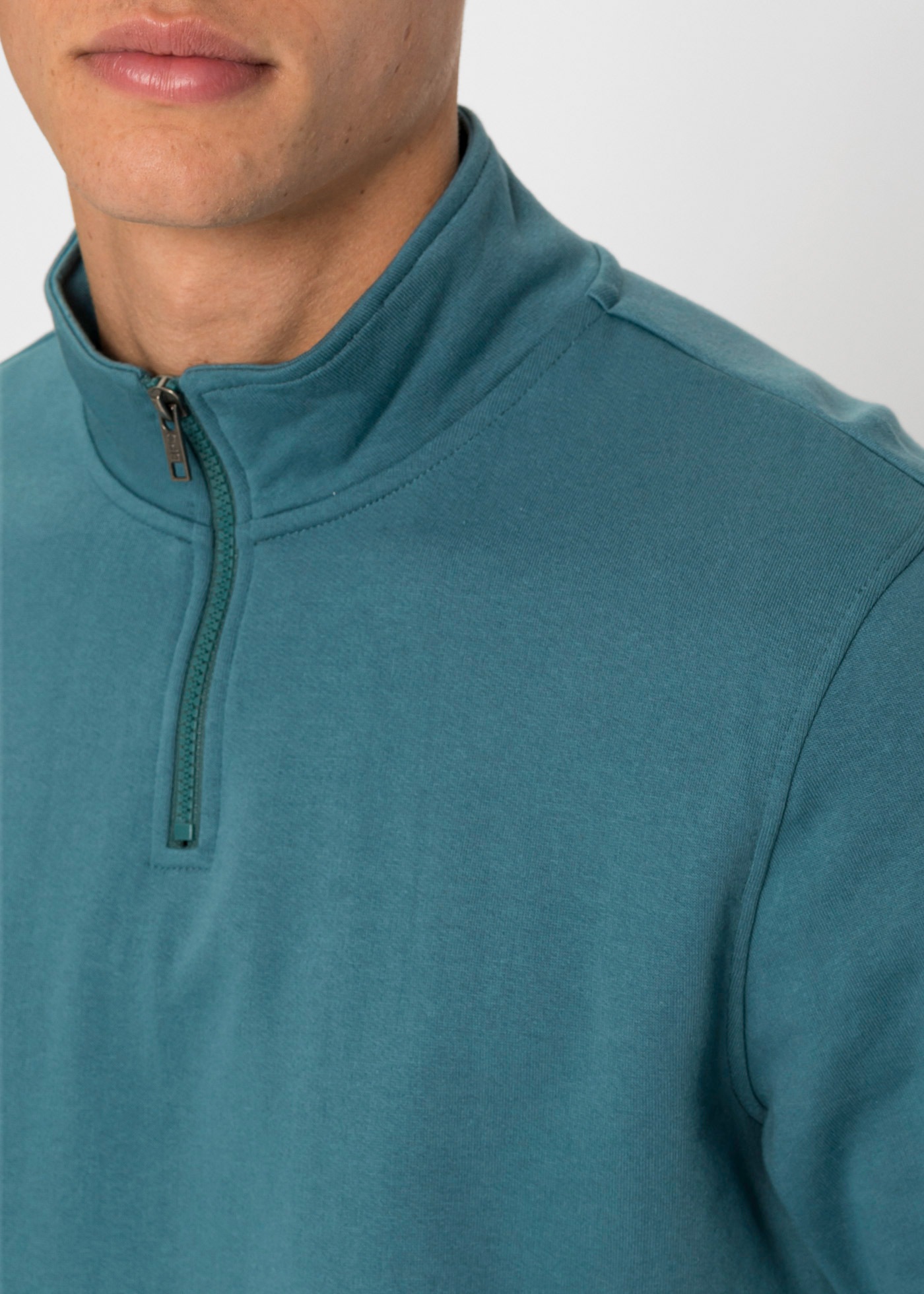 bonprix Sweatshirt »Sweatshirt mit Troyerkragen«, mit Stehkragen, mit Reißverschluss, Regular Fit, unifarben
