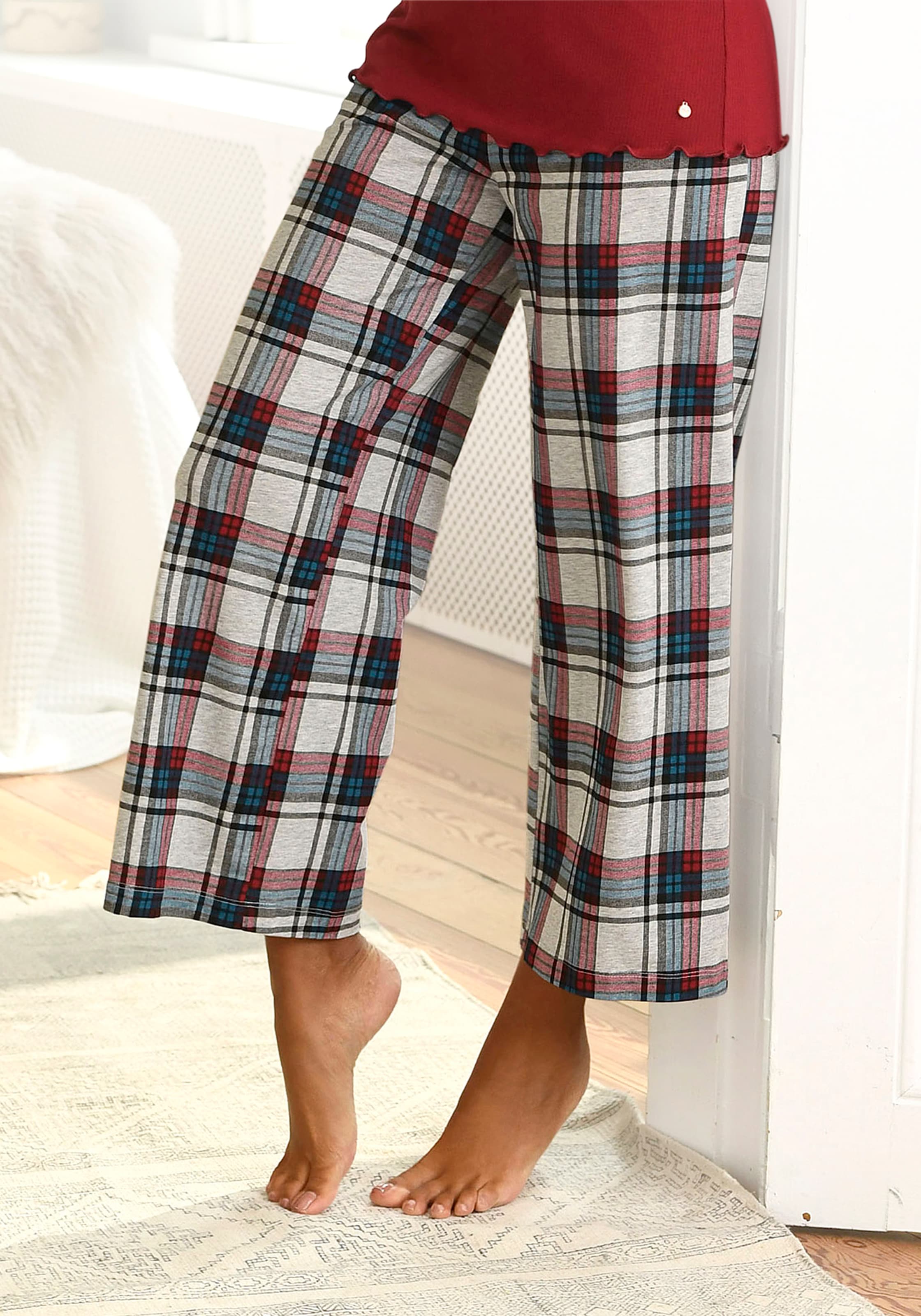 Pyjamahose, im Allover-Muster mit elastischem Bund