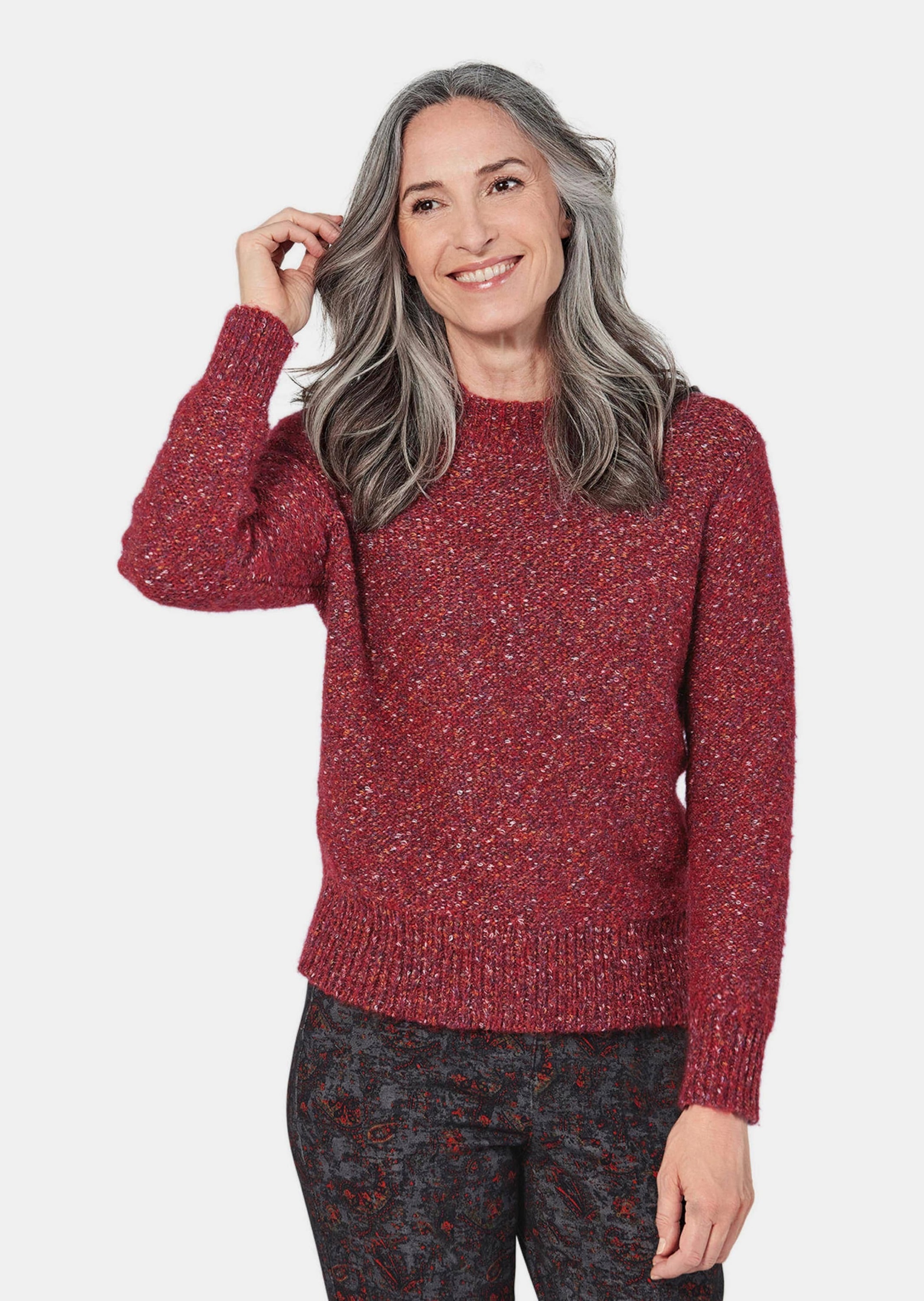 GOLDNER Rundhalspullover »Strickpullover Strickpullover in Boucle Optik«