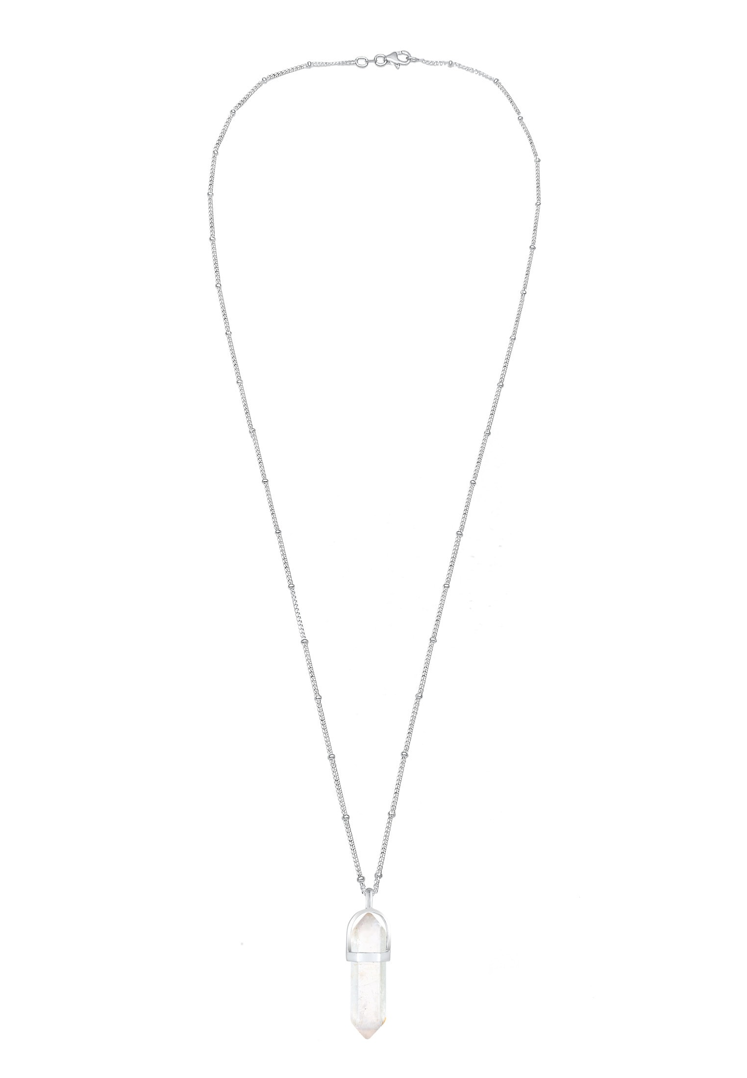 Elli Silberkette »Halskette Stein Quarz Weiß 925 Sterling Silber«